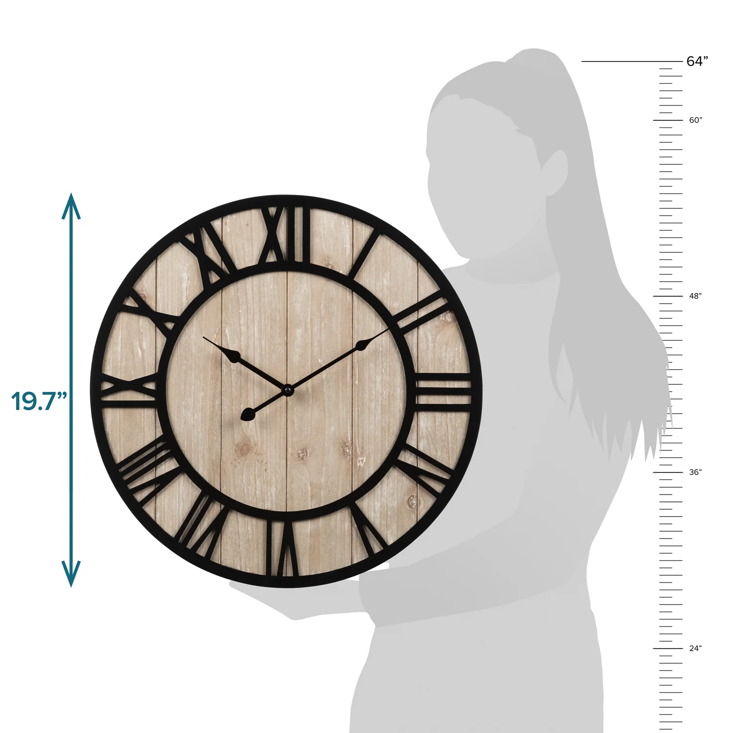 404-3450A 19.7-inch Harper Wall Clock - Image 7