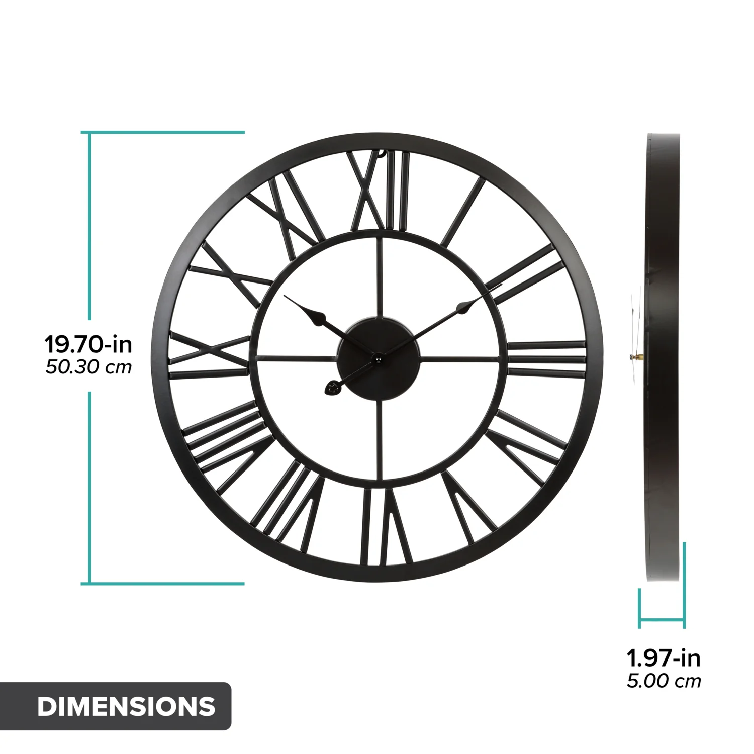 404-3450B 19.7-inch Edison Lighted Wall Clock - Image 13