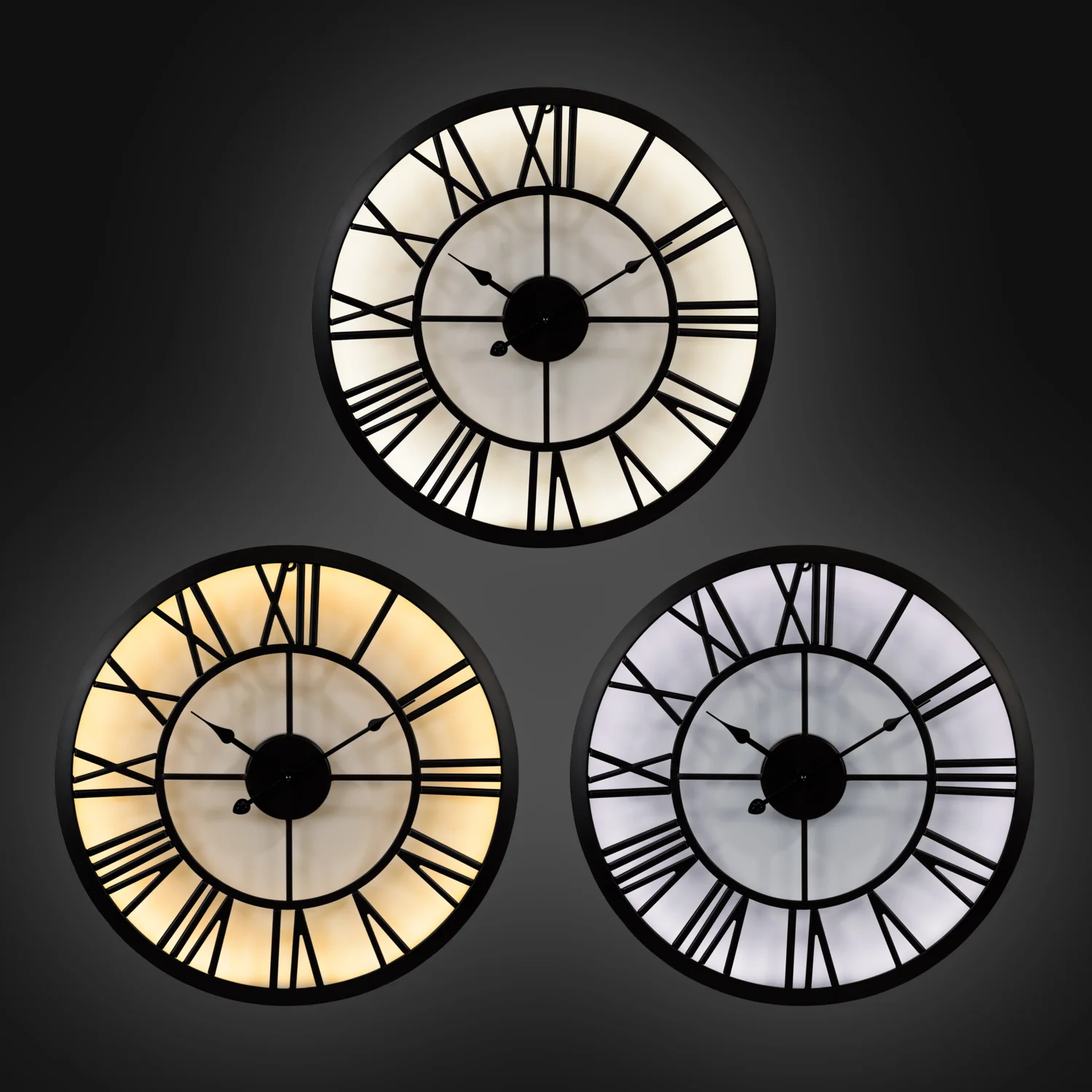 404-3450B 19.7-inch Edison Lighted Wall Clock - Image 2