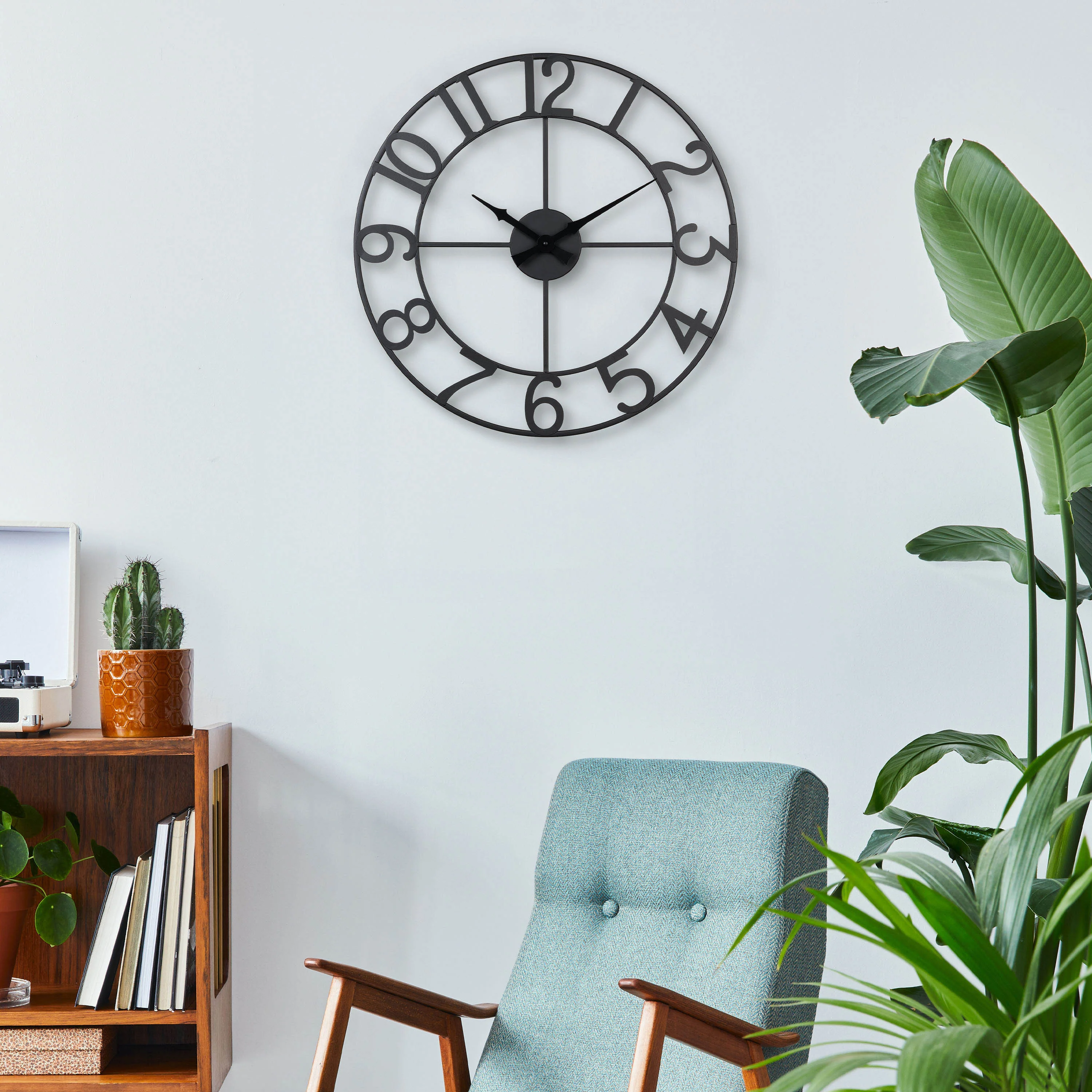404-3451A 20-inch Metal Tower Wall Clock - Arabic - Image 3