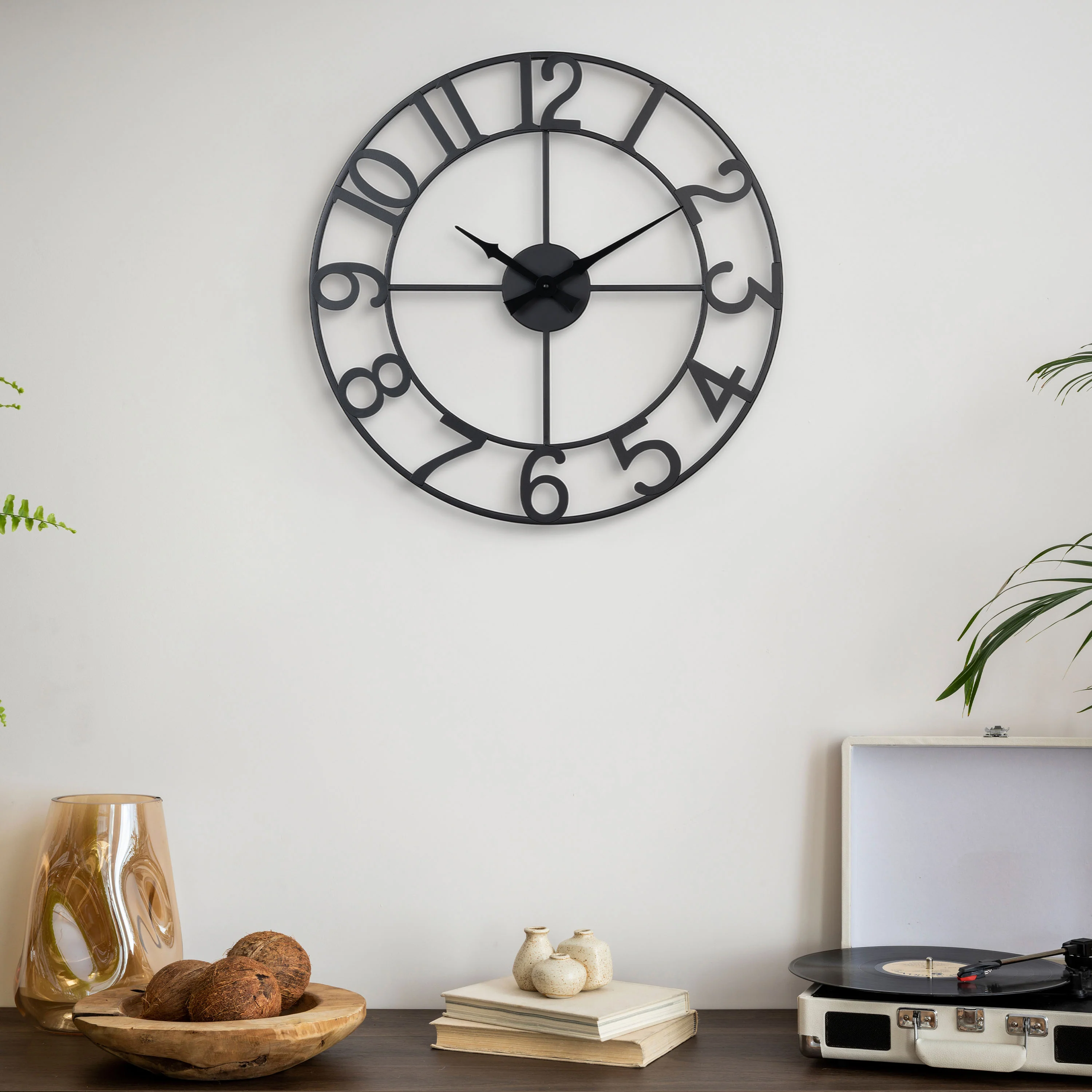 404-3451A 20-inch Metal Tower Wall Clock - Arabic - Image 8