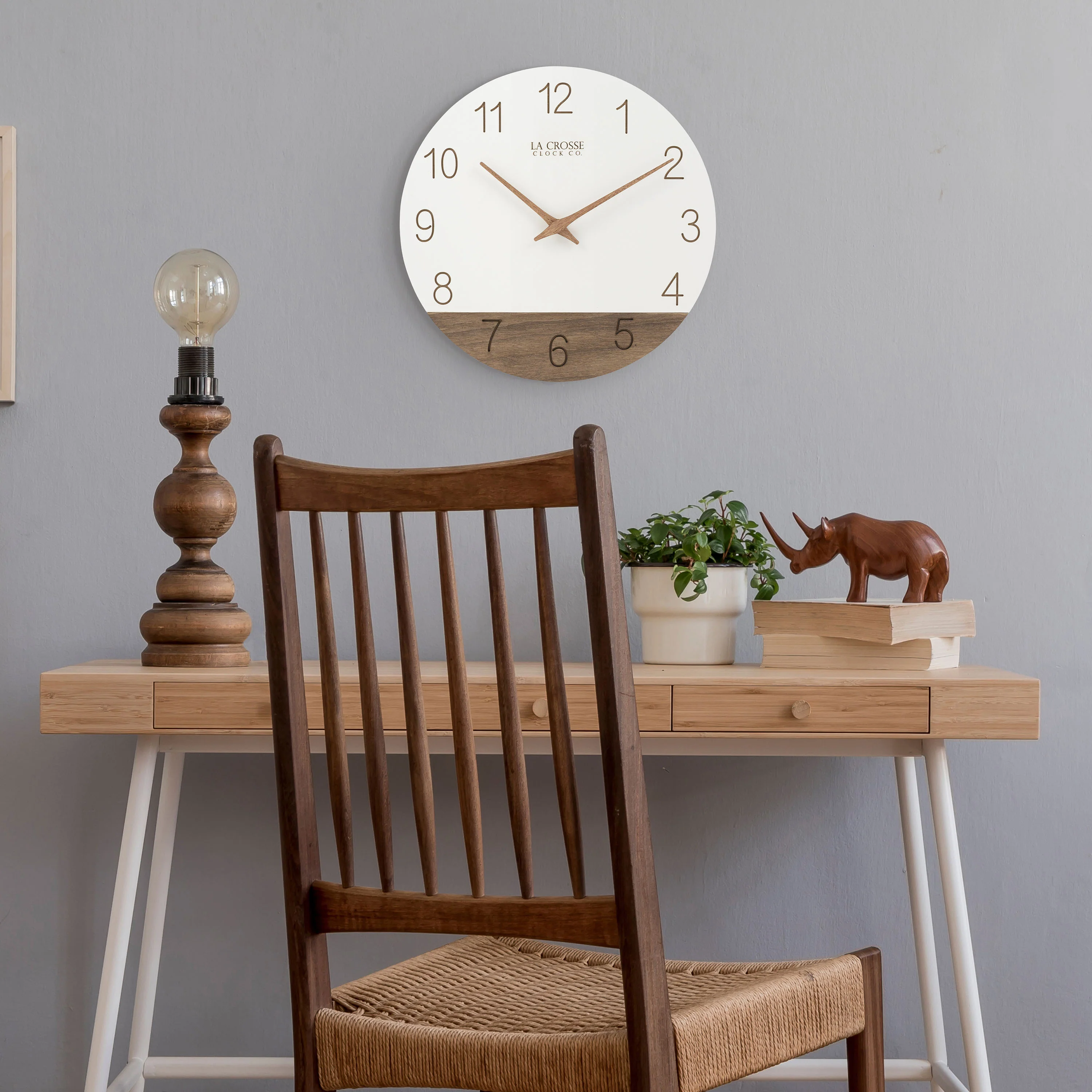 404-3630B 12-inch Sierra Wood Wall Clock - Image 3