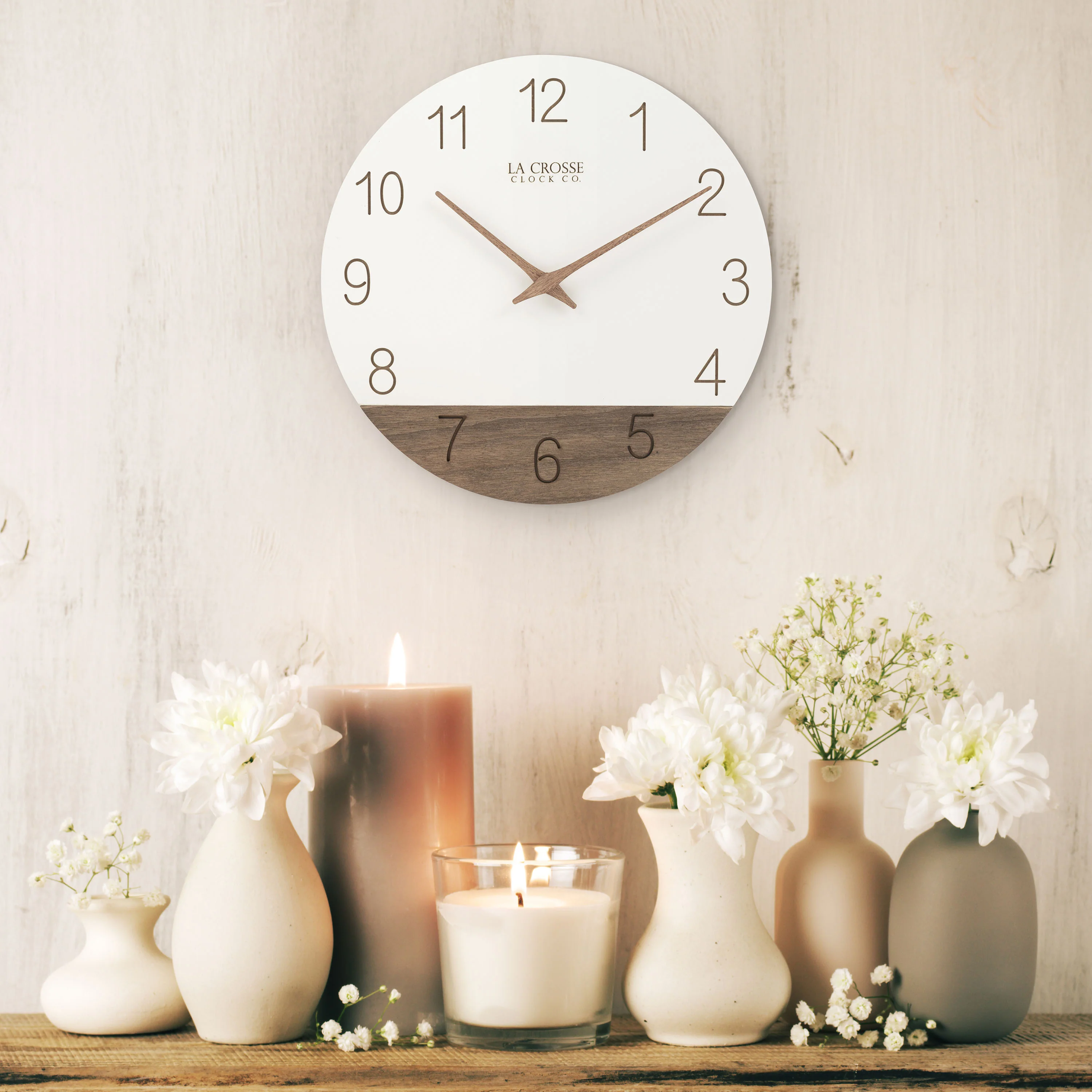 404-3630B 12-inch Sierra Wood Wall Clock - Image 7