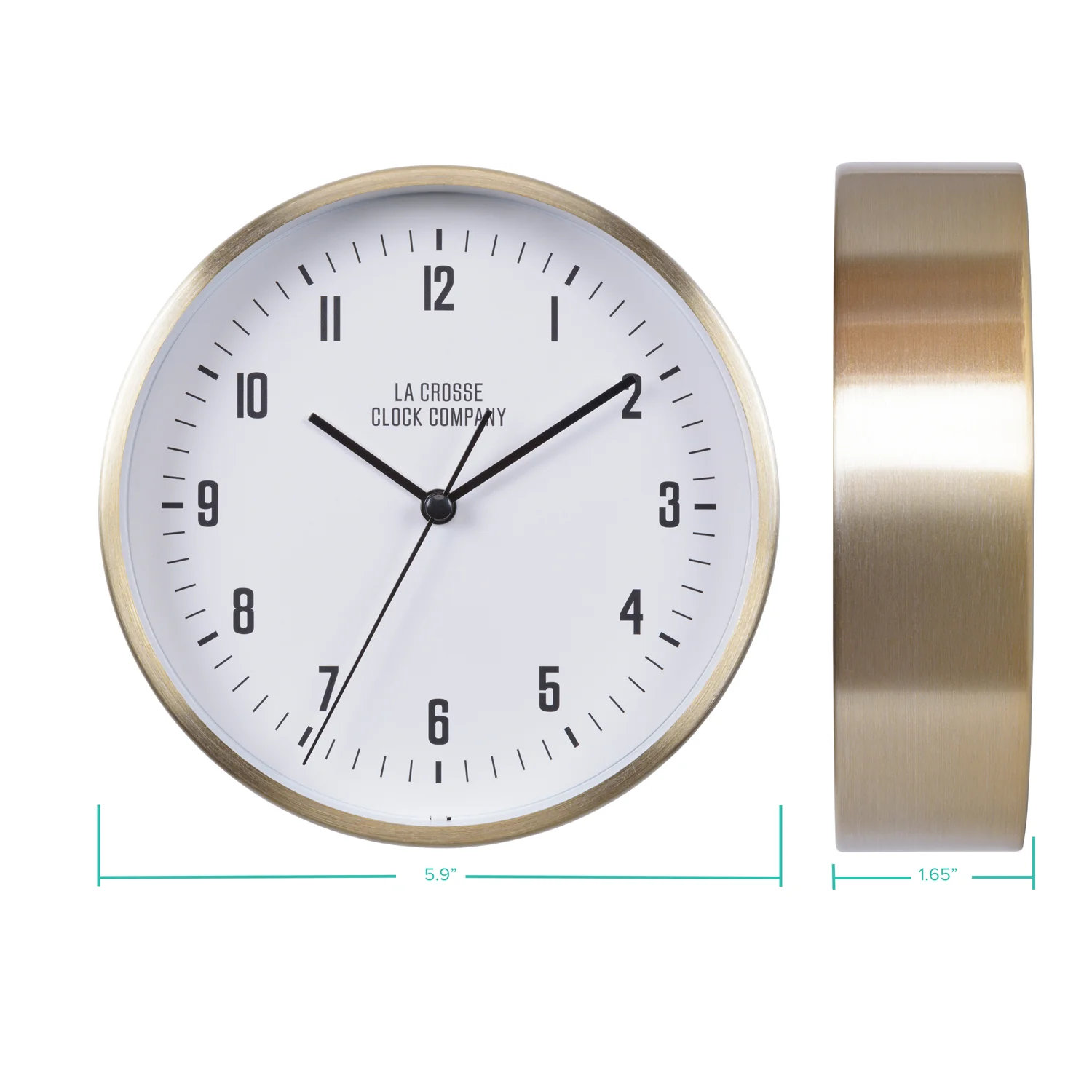 404-3715B 6-inch Wells Brass Finish Analog Table/Wall Clock - Image 6
