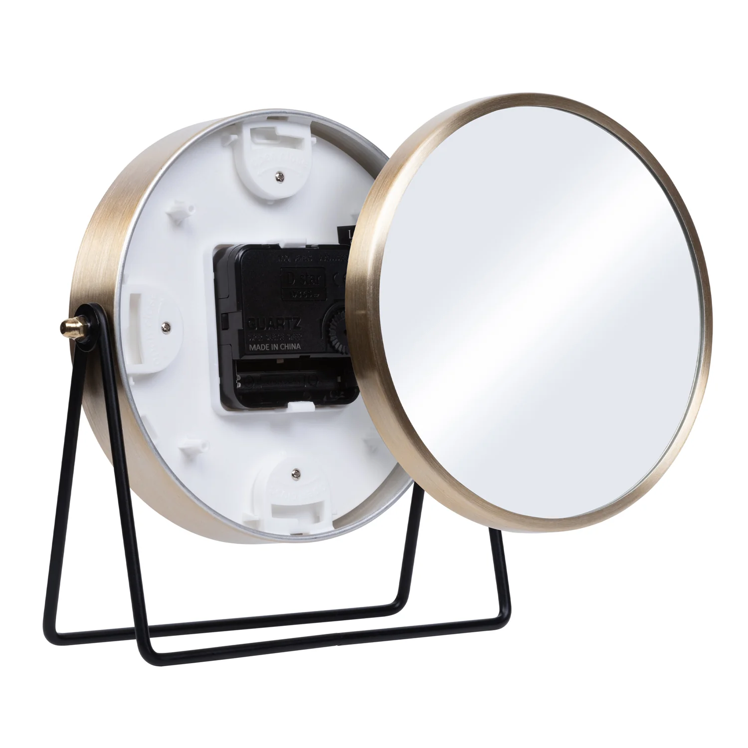 404-3719 Stiles Swivel Tabletop Metal Clock with Mirror - Image 13