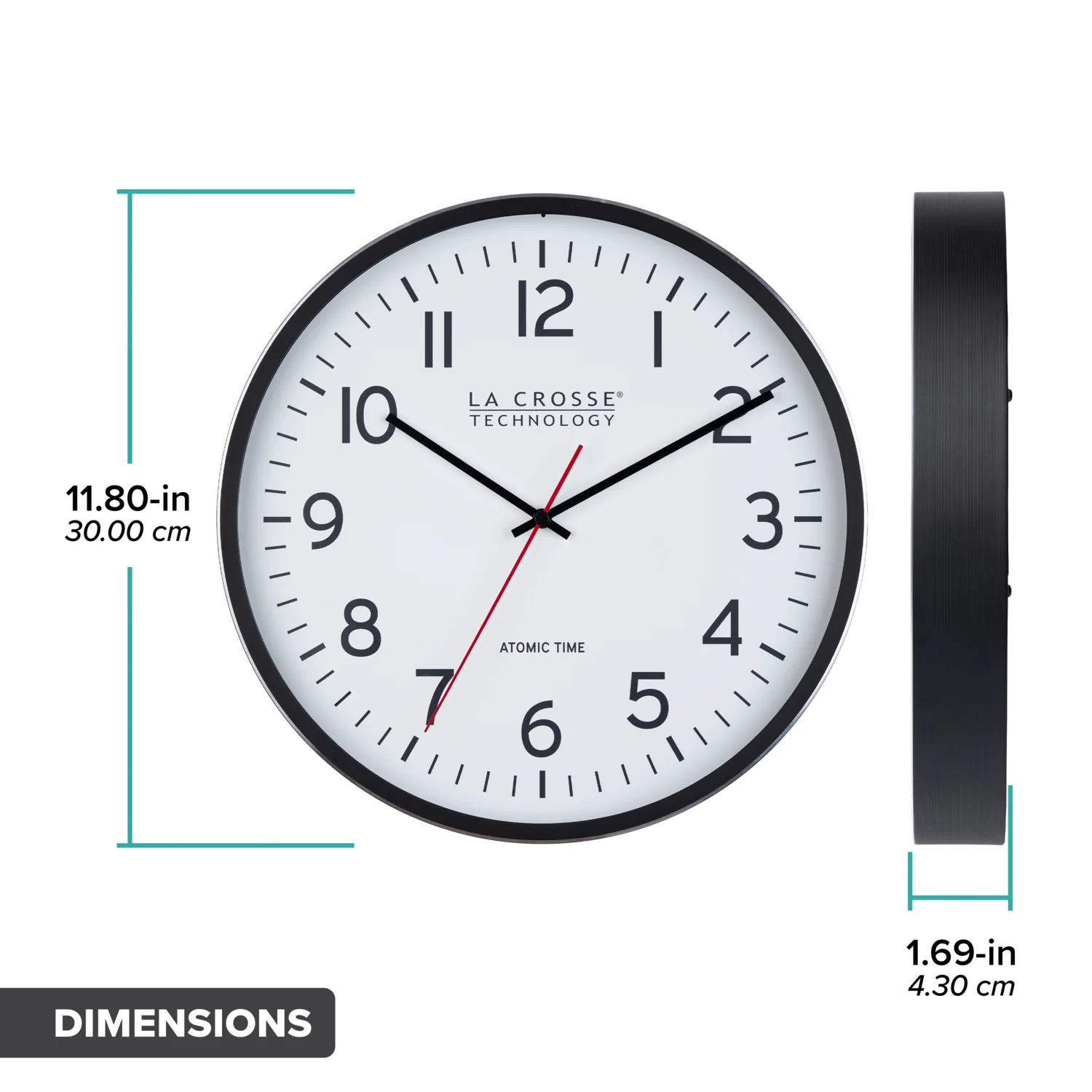 404-3730 11.8-inch Atomic Metal Wall Clock - Image 8