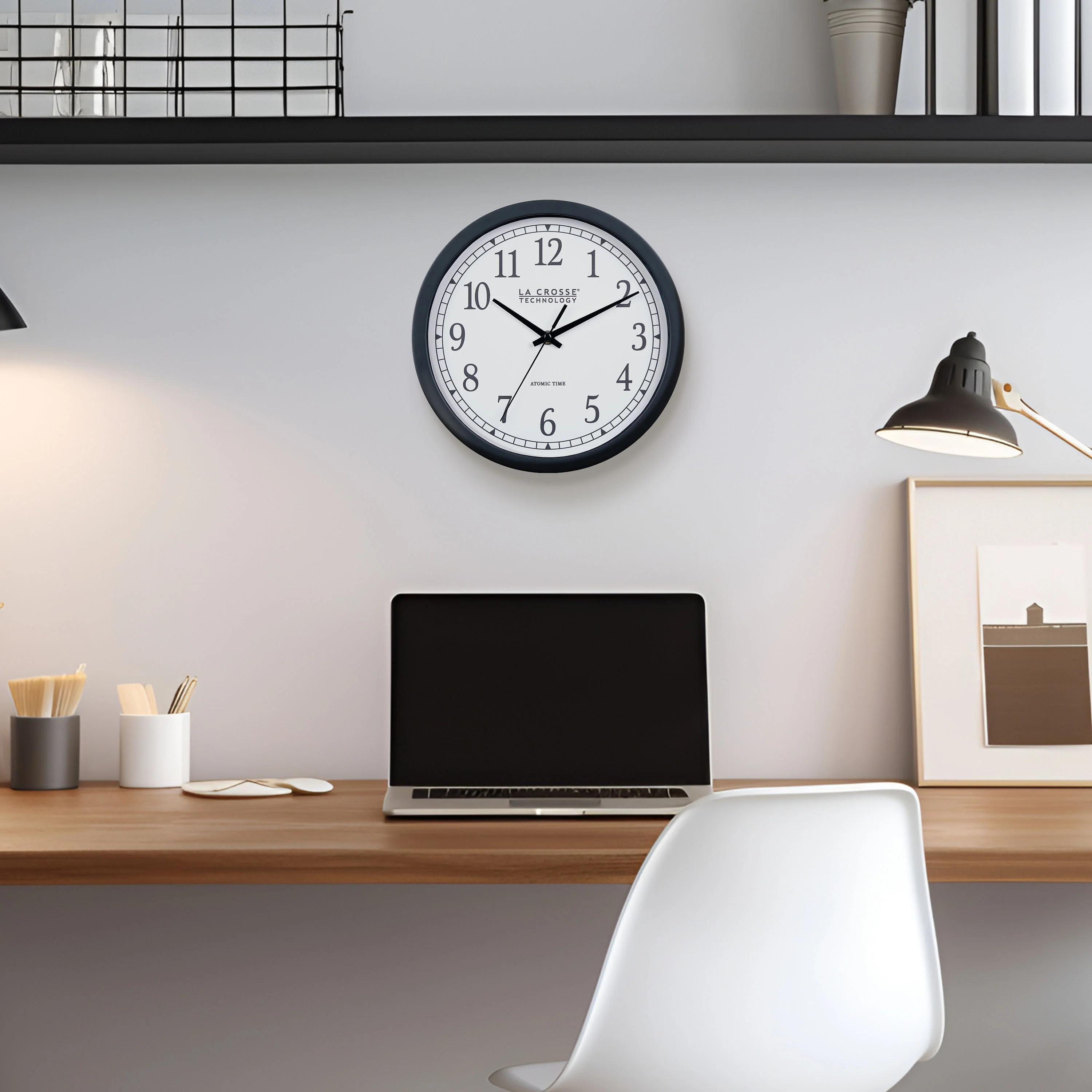 404-3826 10-inch Atomic Analog Wall Clock - Image 7