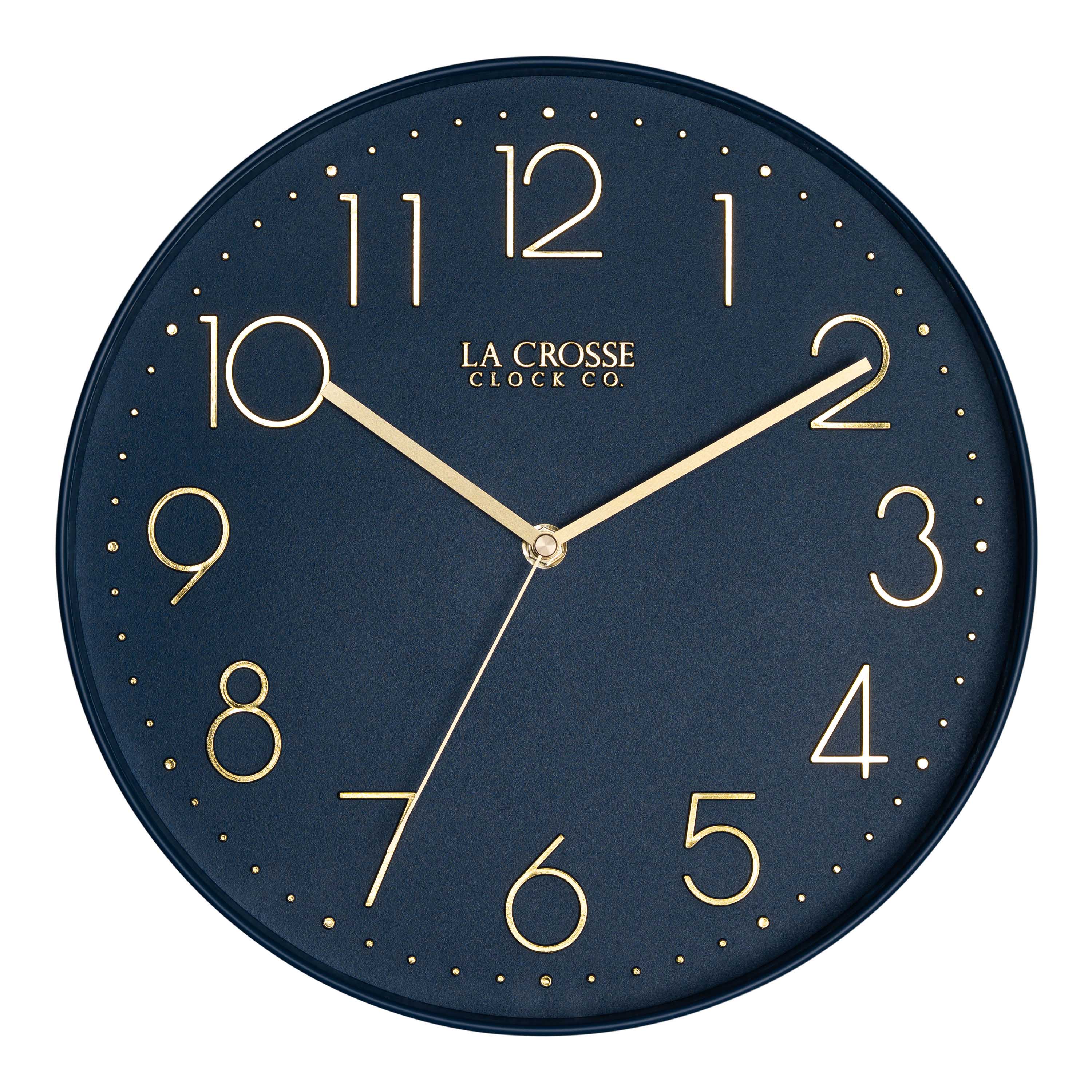 404-3831NB 12-inch Paxton Wall Clock - Navy Blue, with Silent Sweep