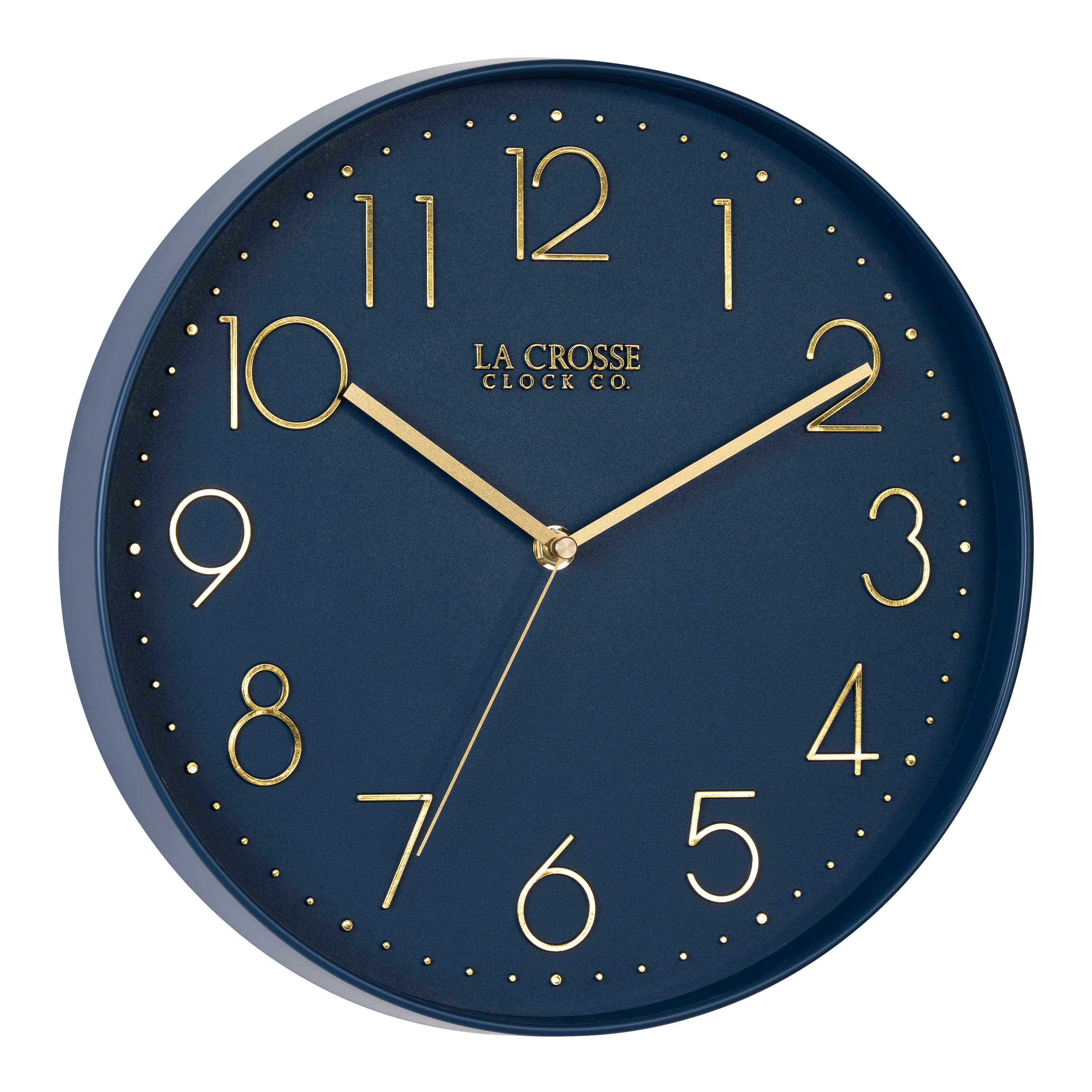 404-3831NB 12-inch Paxton Wall Clock - Navy Blue, with Silent Sweep - Image 2