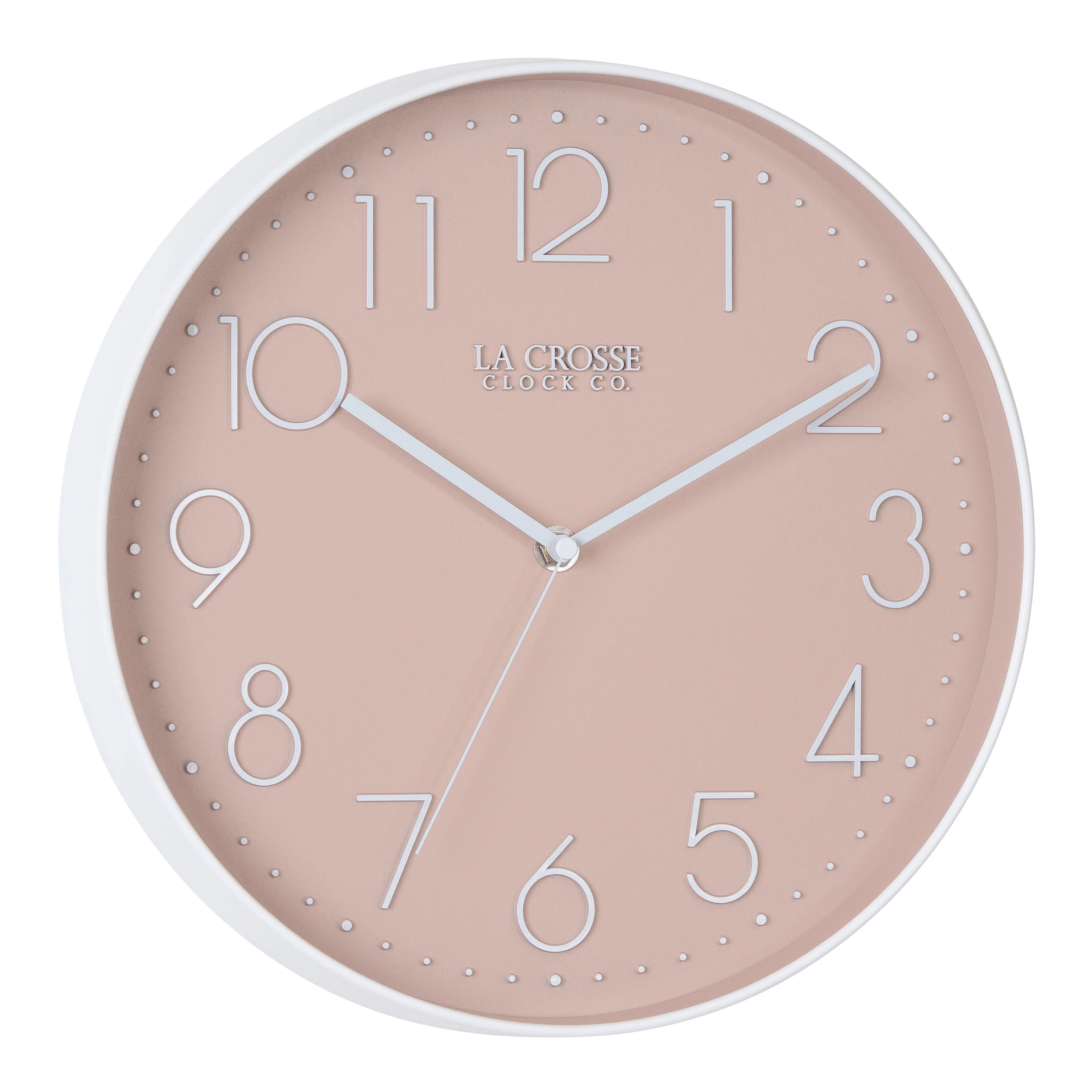 404-3831P 12-inch Paxton Wall Clock - Peach, with Silent Sweep - Image 2