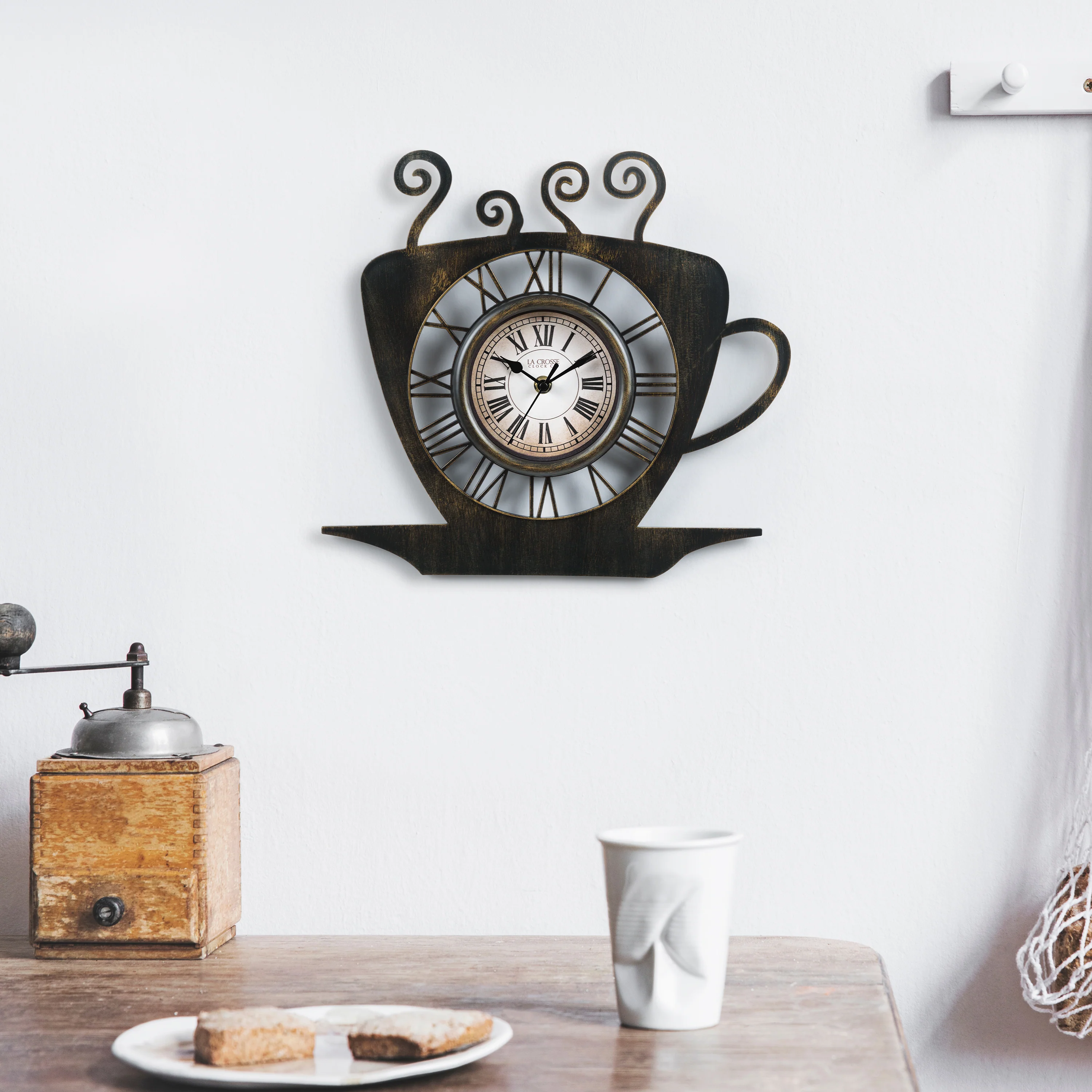 404-3833B 13-inch Latte Wall Clock - Image 3