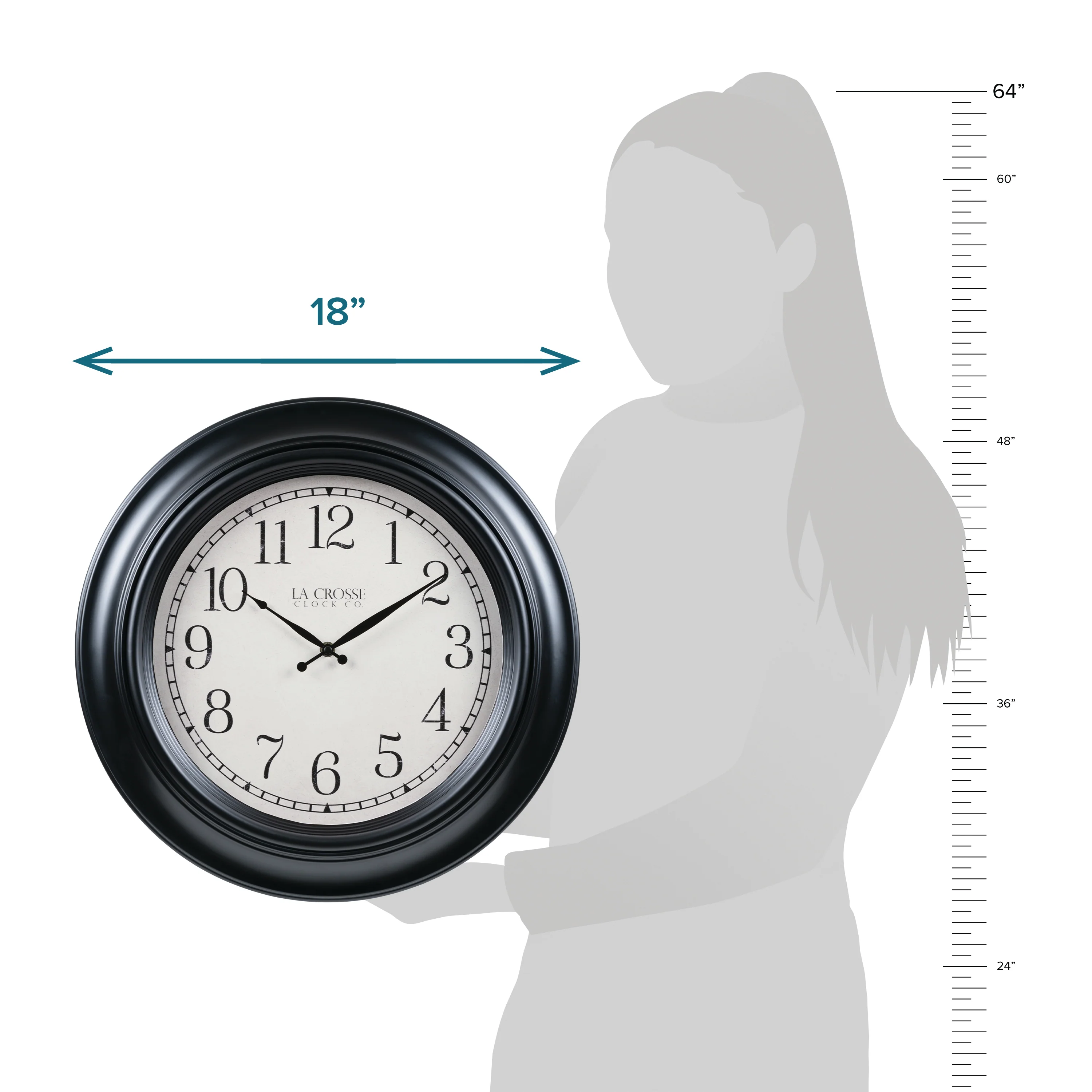 404-3846A 18-inch Rhodes Wall Clock - Image 5