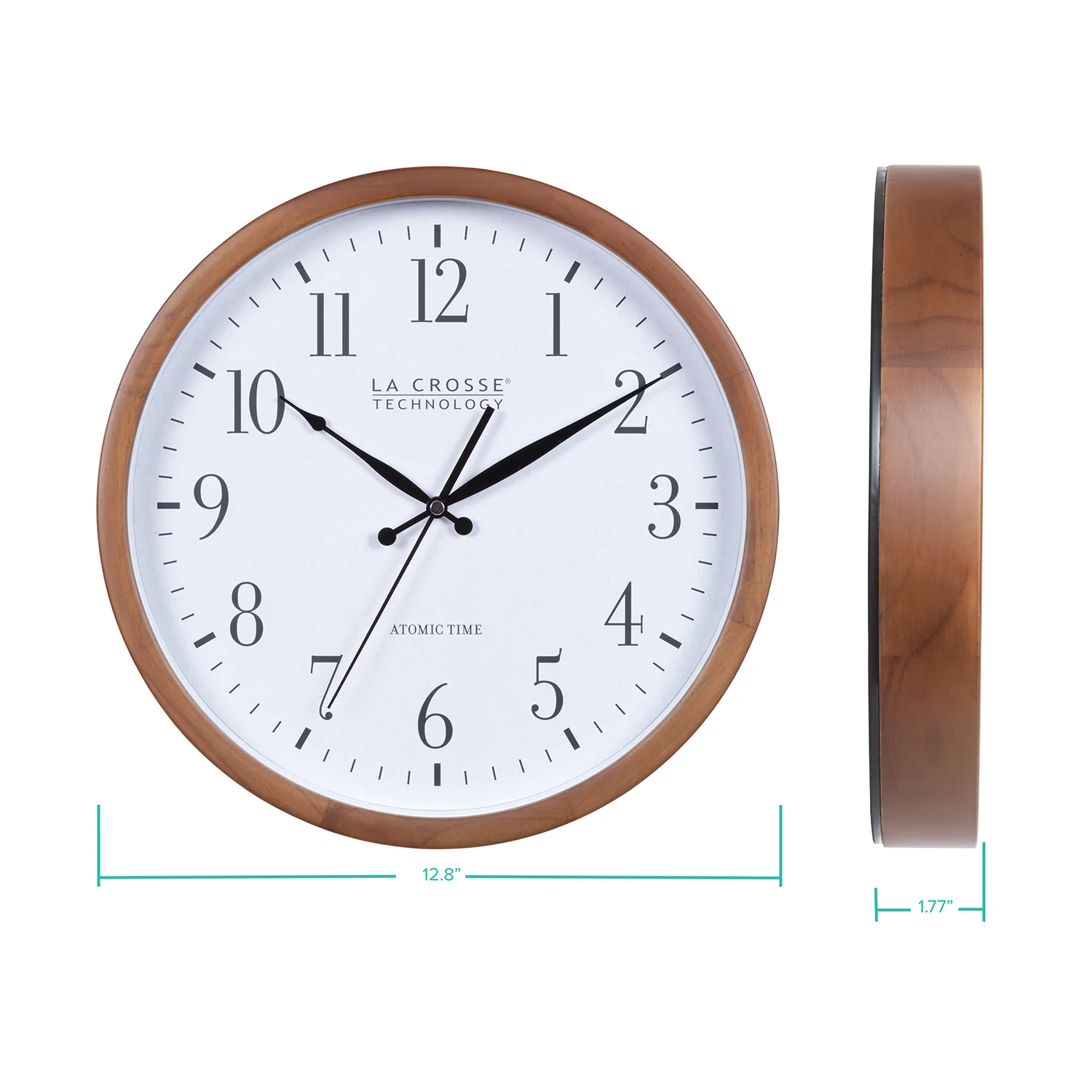 404-50447 12.8-inch Atomic Wood Analog Wall Clock - Image 10