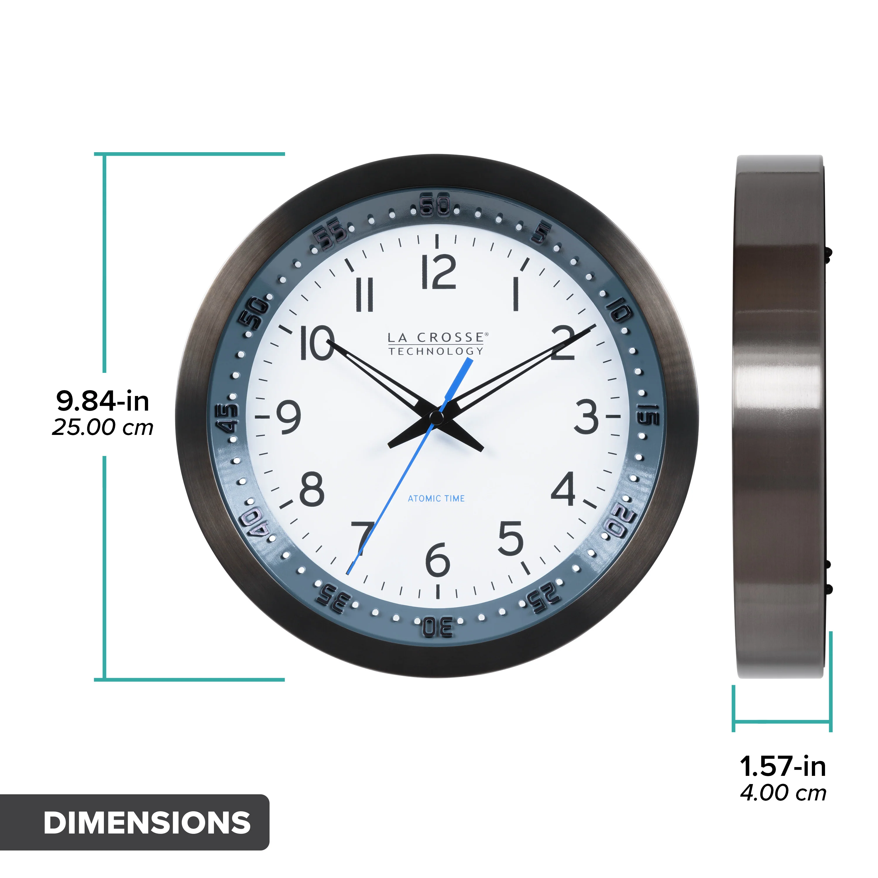 404-54667 10-inch Atomic Metal Wall Clock – Chapter Ring: Blue - Image 8