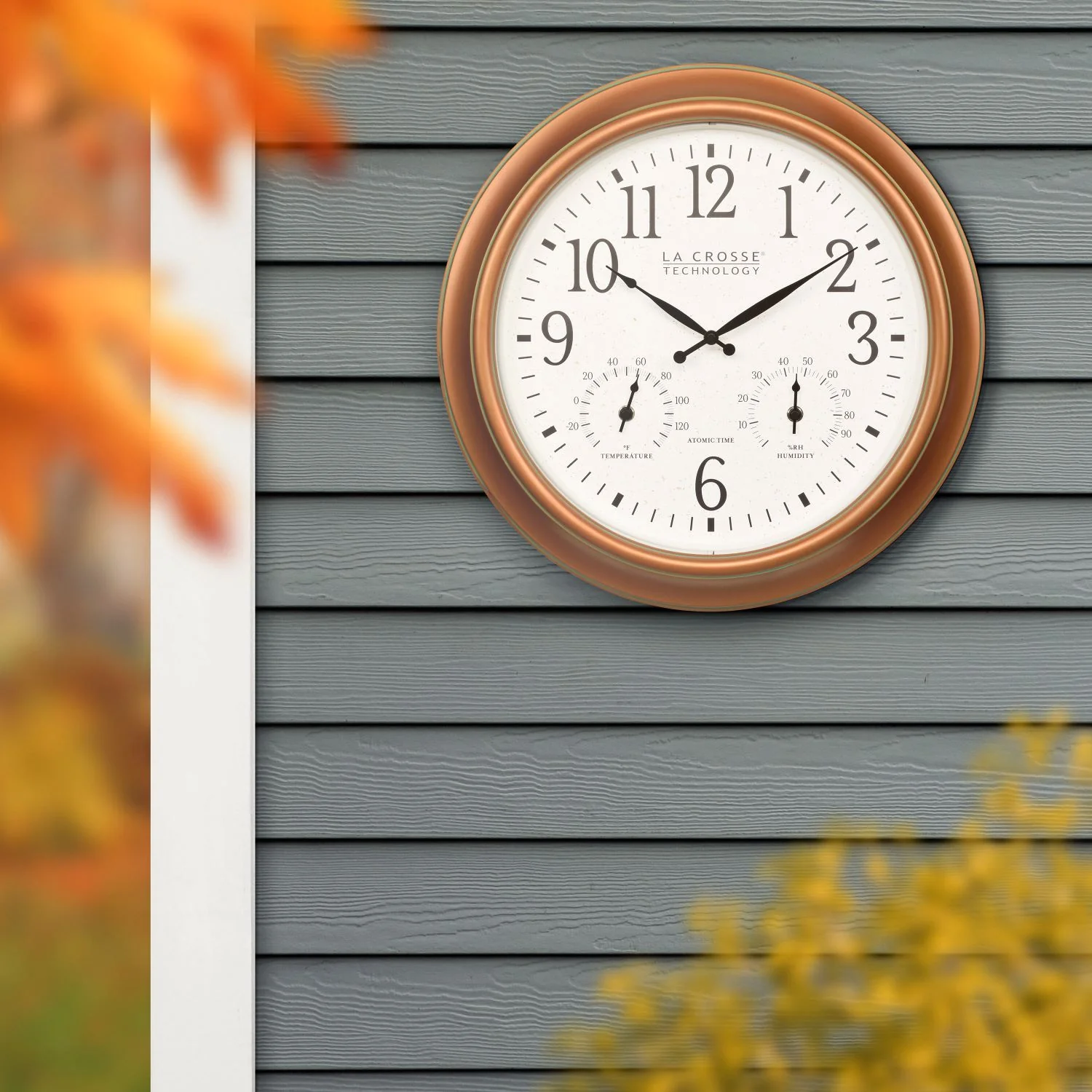 404-59907 18-inch Indoor/Outdoor Atomic Analog Wall Clock - Copper - Image 4