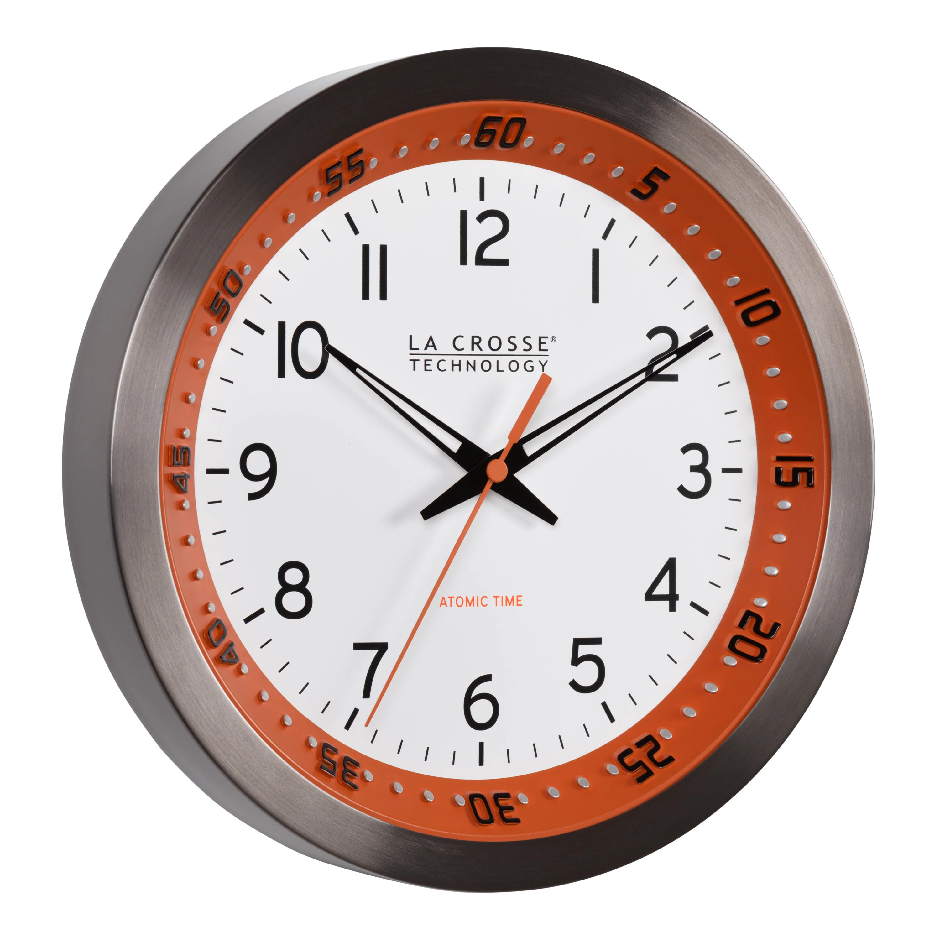 404-87696 10-inch Atomic Metal Wall Clock - Chapter Ring: Orange - Image 2
