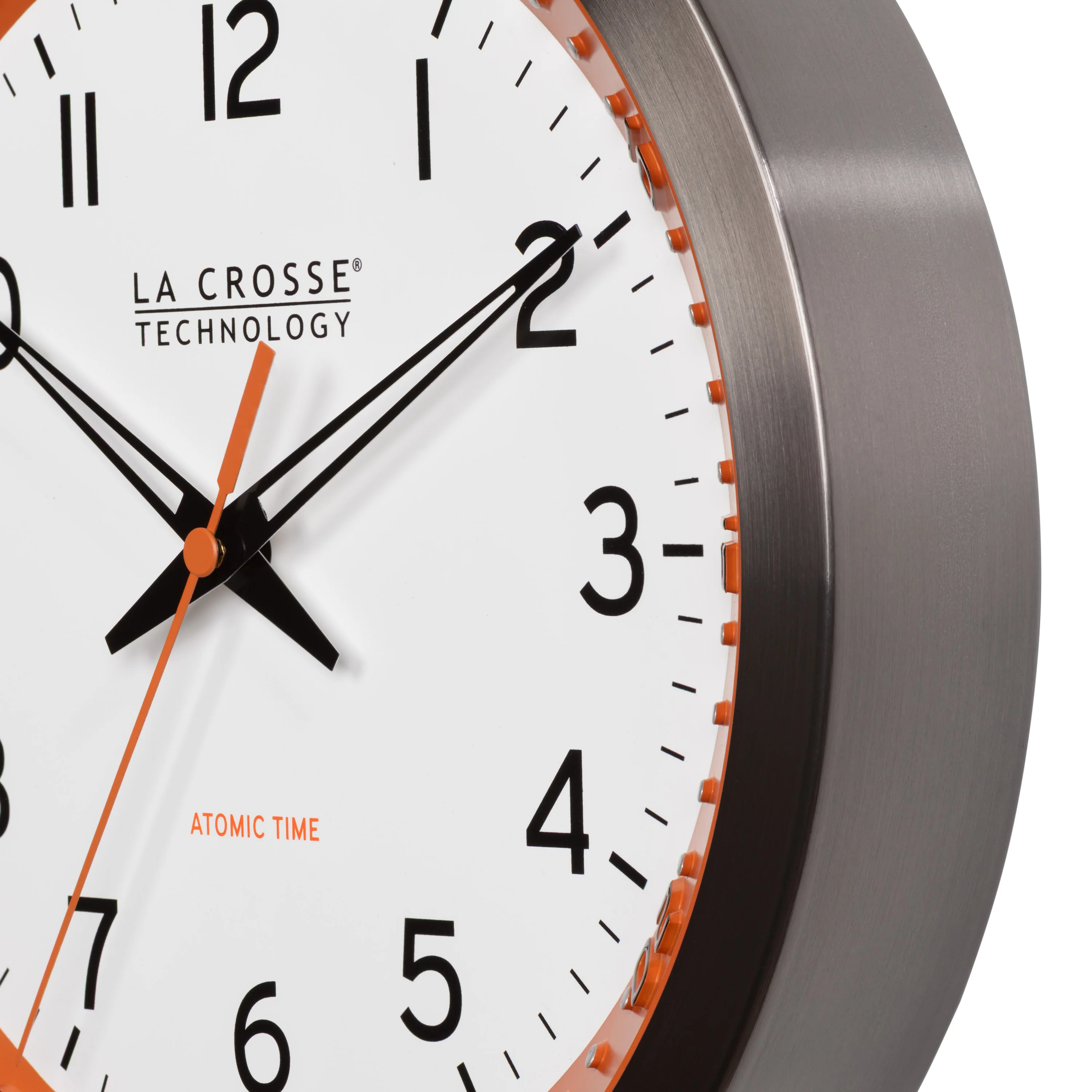404-87696 10-inch Atomic Metal Wall Clock - Chapter Ring: Orange - Image 5