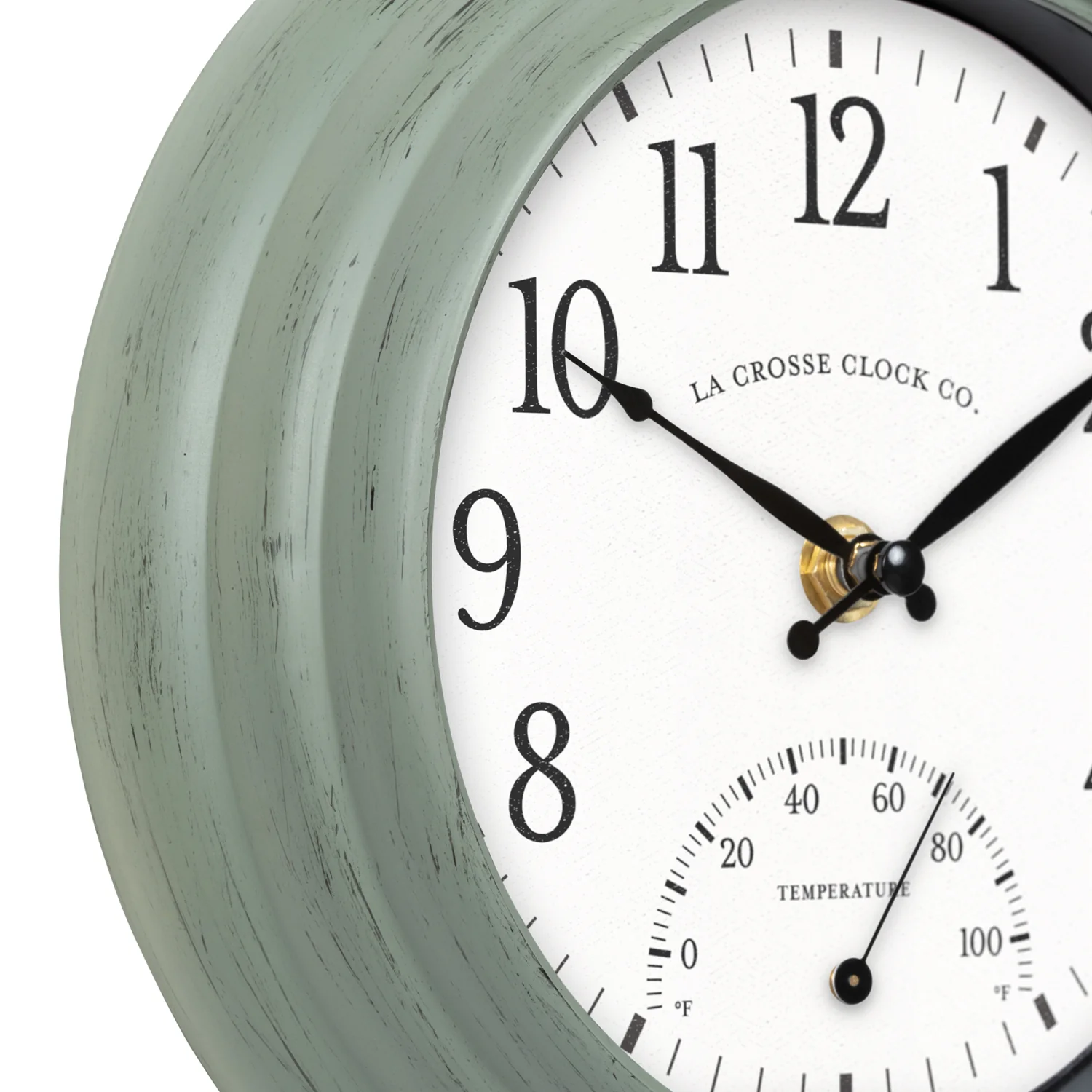 433-3020 8-inch Outdoor Wall Clock with Thermometer - Image 3