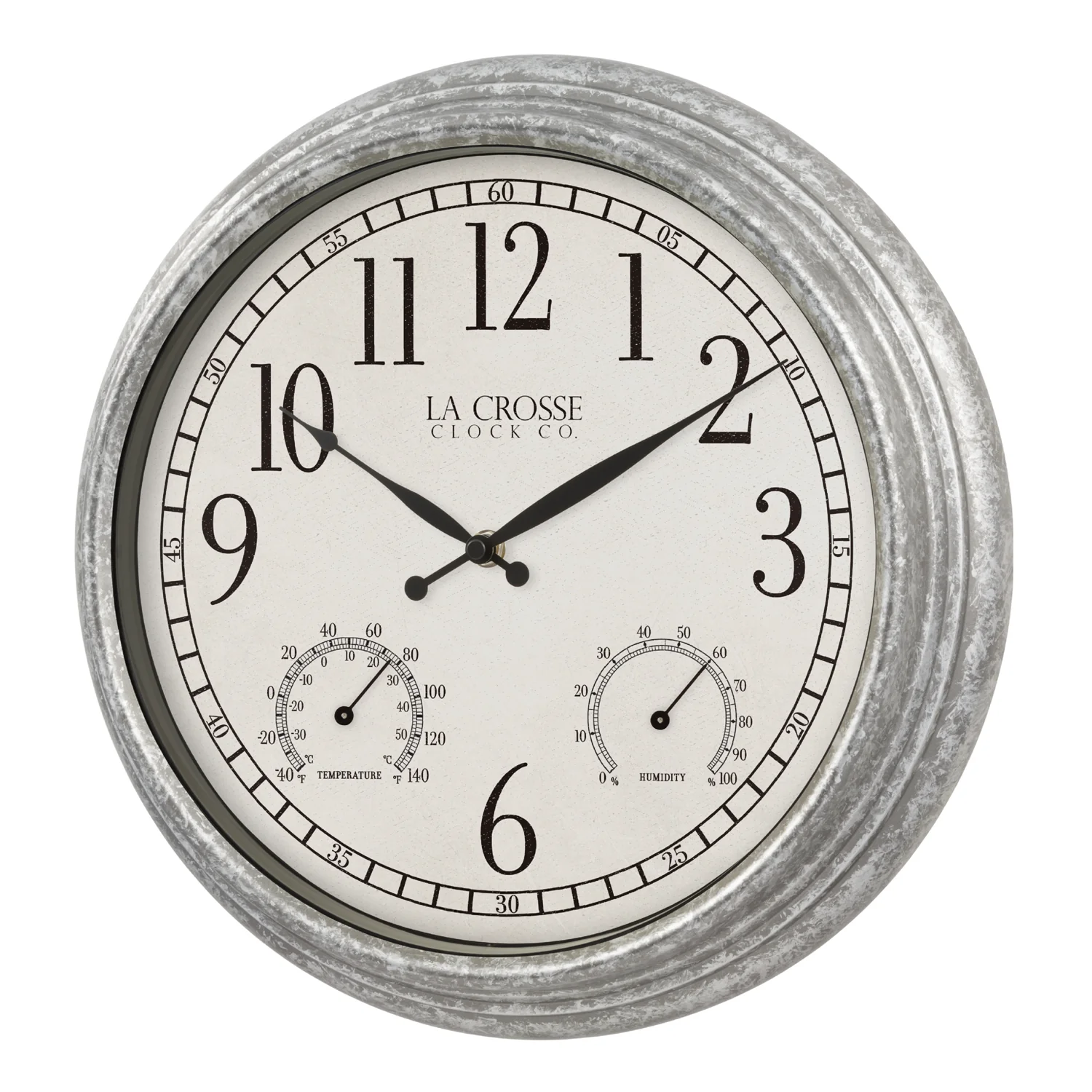 433-3236 14-inch Silas In/Outdoor Wall Clock w/ Temp and Humidity - Image 2