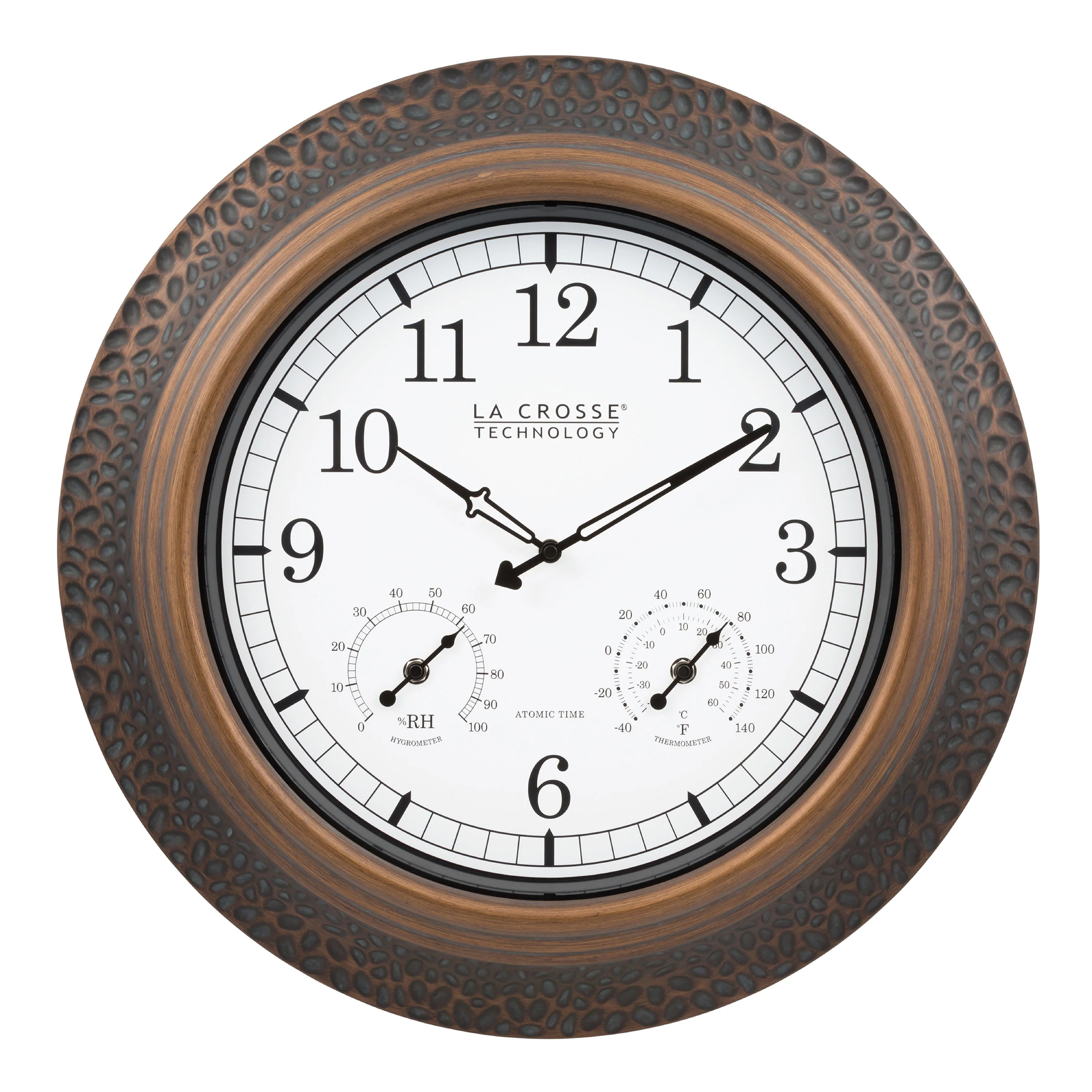 433-3256A 21" Indoor/Outdoor Atomic Metal Wall Clock