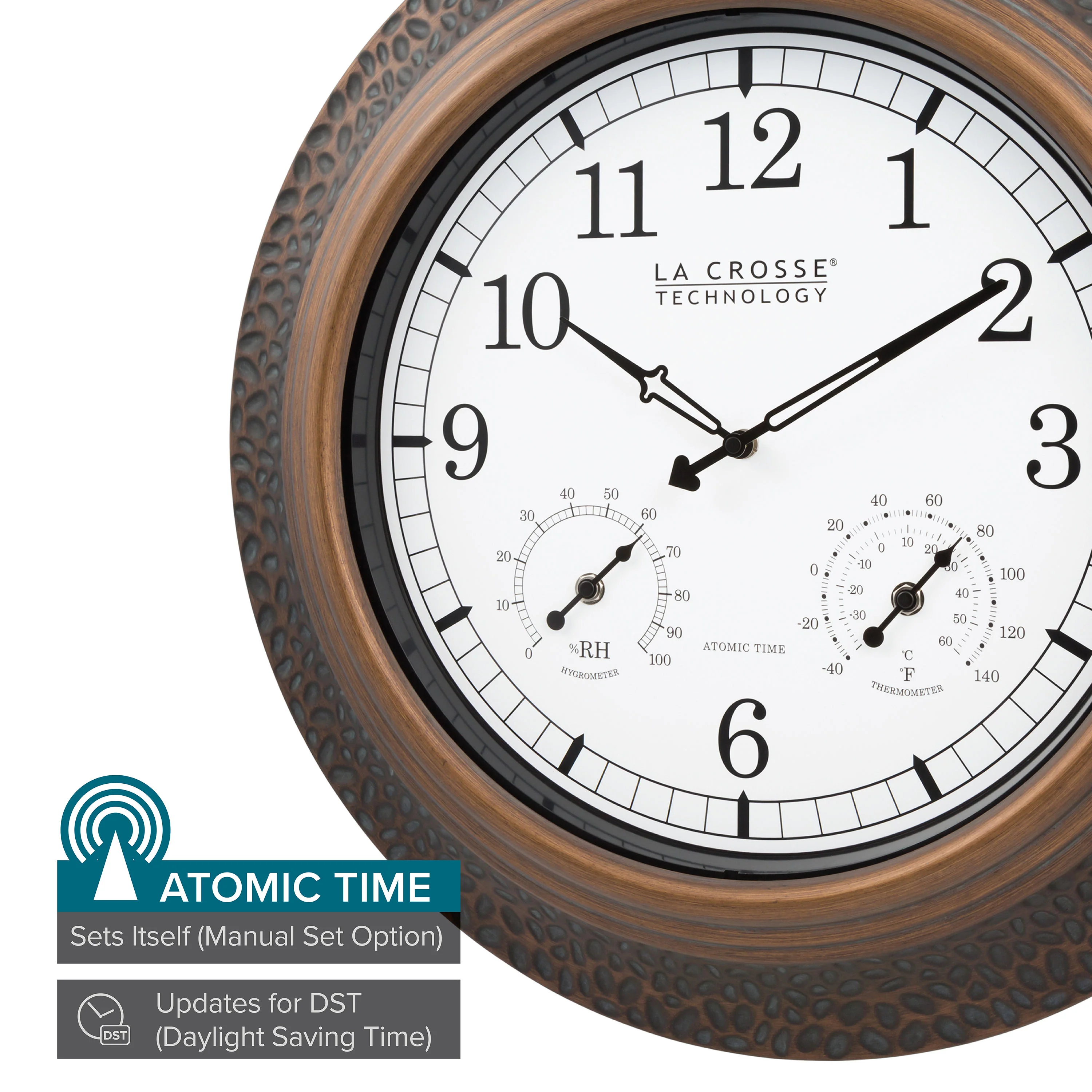 433-3256A 21" Indoor/Outdoor Atomic Metal Wall Clock - Image 2