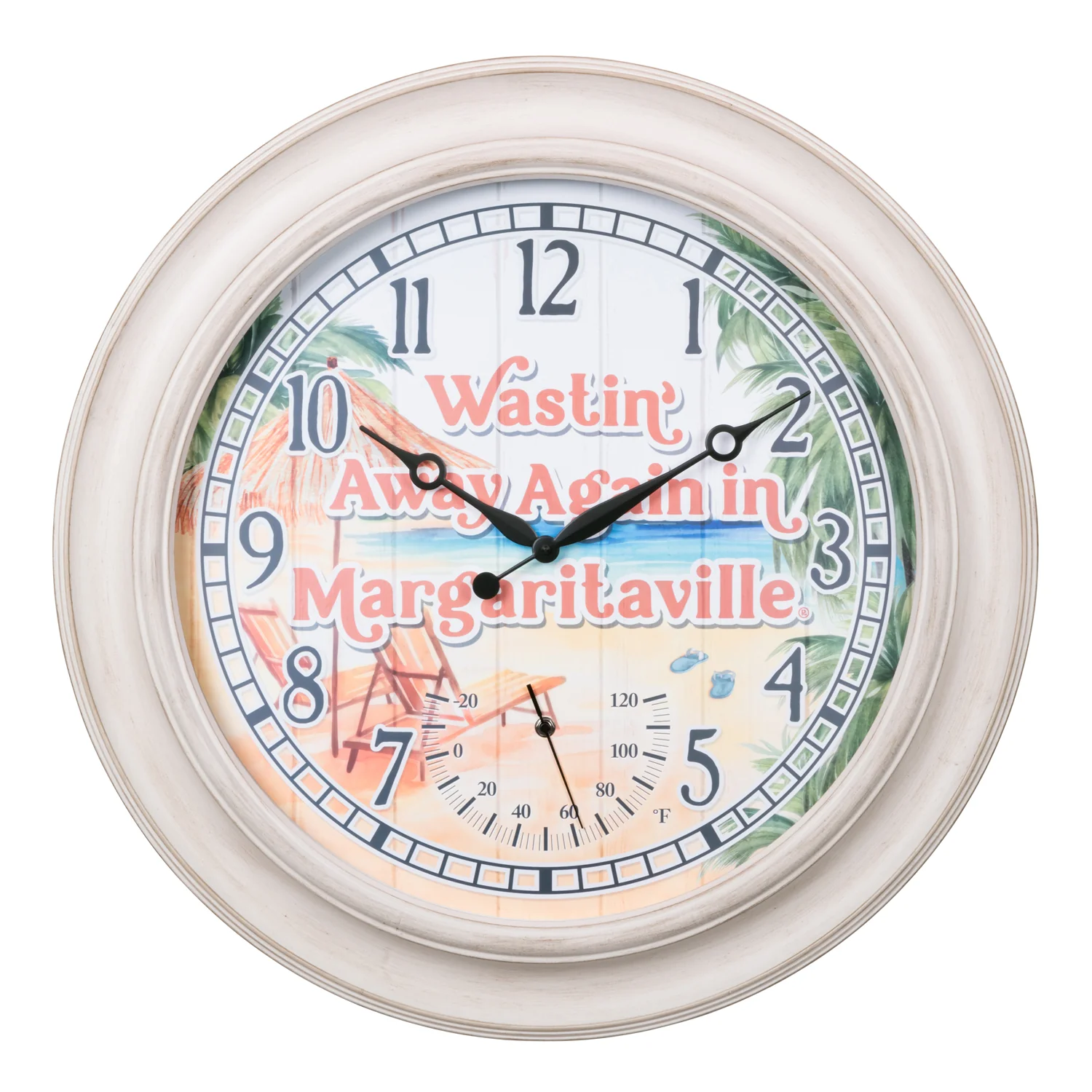 433-3267MVT 26.2-inch Margaritaville Indoor/Outdoor Wall Clock