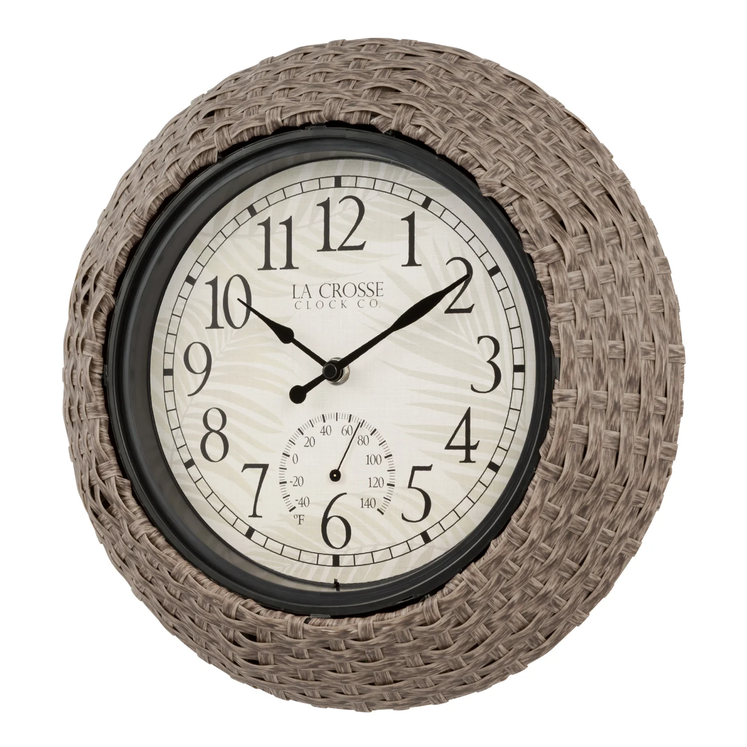 433-3833 14-inch Weaver In/Outdoor Wall Clock w/ Temperature - Image 2