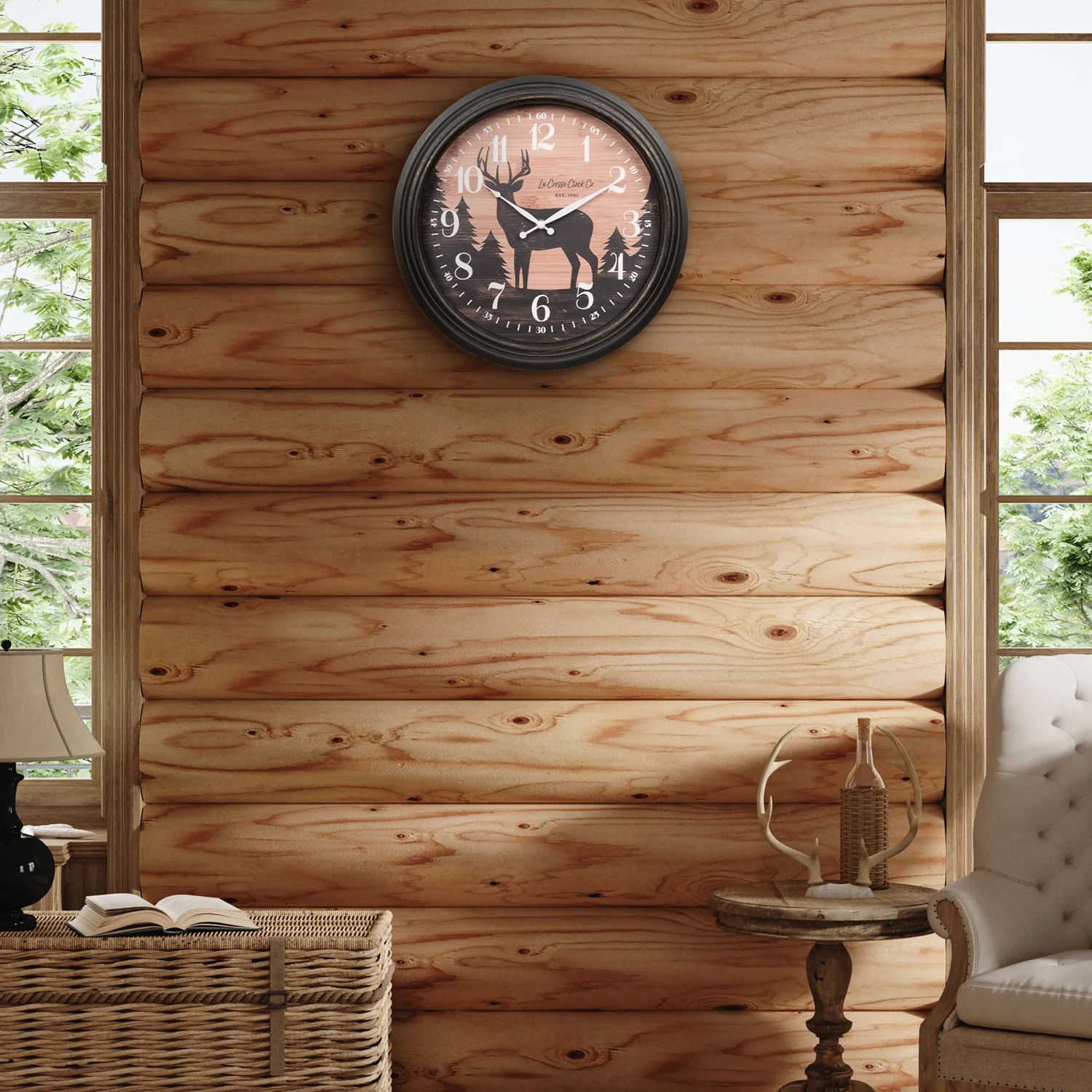 433-3841D 15.75-inch Indoor/Outdoor Northwoods Wall Clock - Image 3