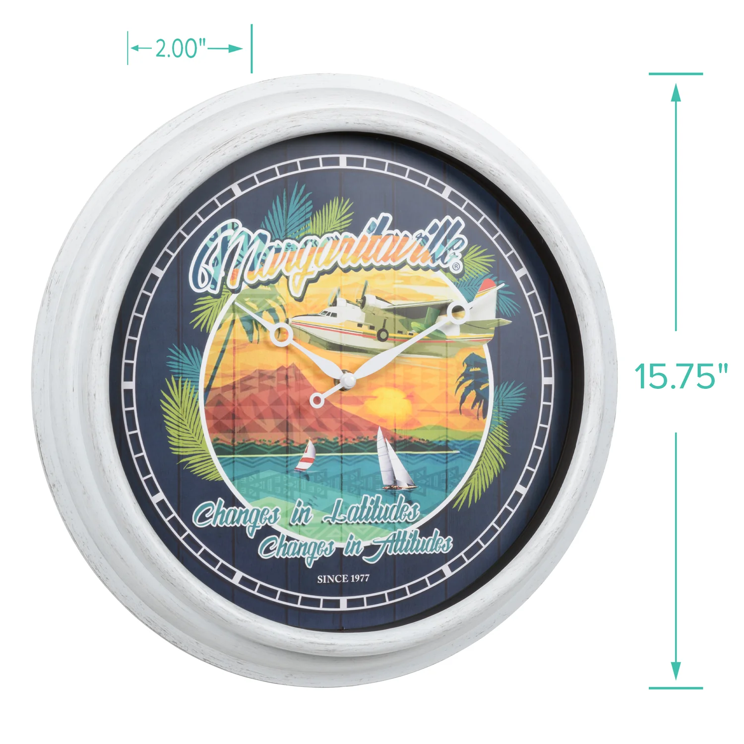 433-3841MV5 Margaritaville Indoor/Outdoor Wall Clock - Image 5