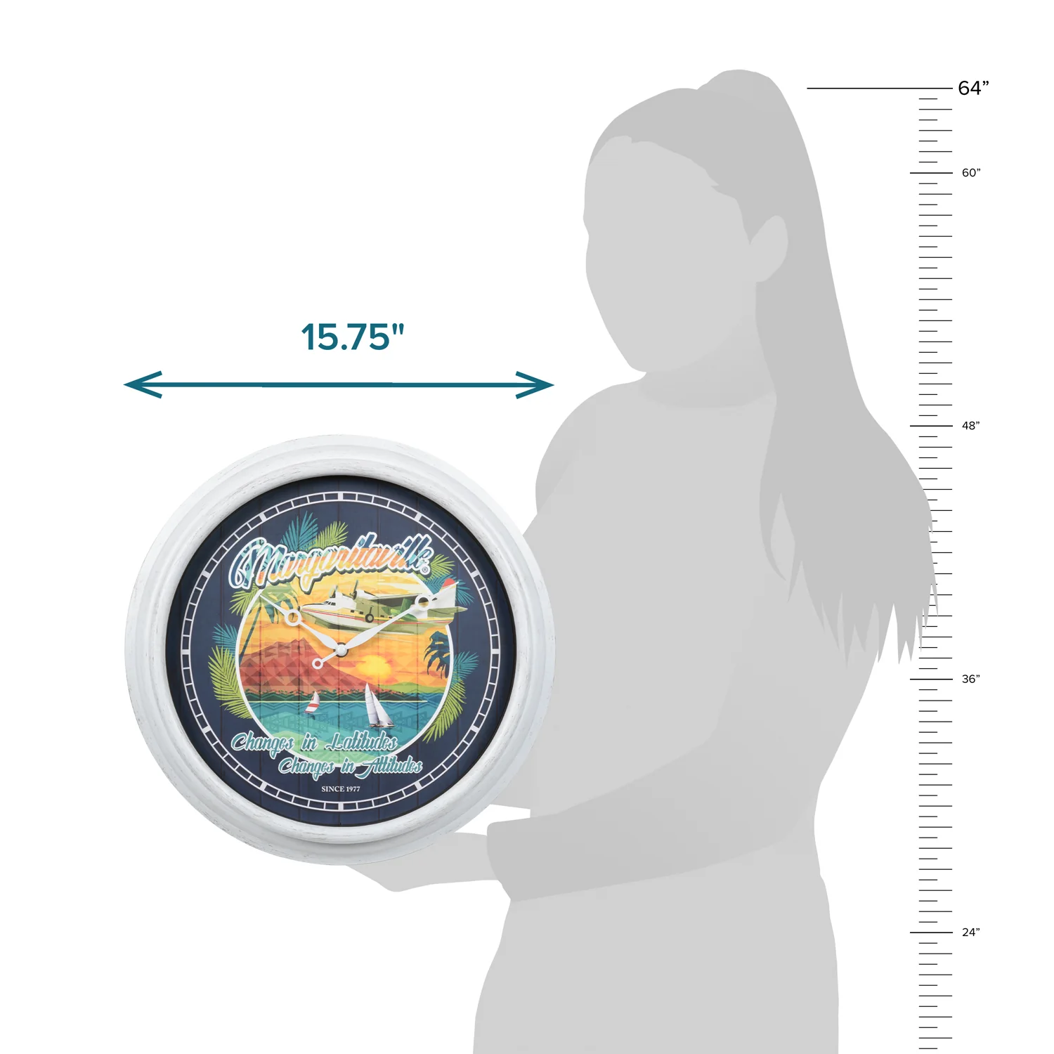 433-3841MV5 Margaritaville Indoor/Outdoor Wall Clock - Image 6