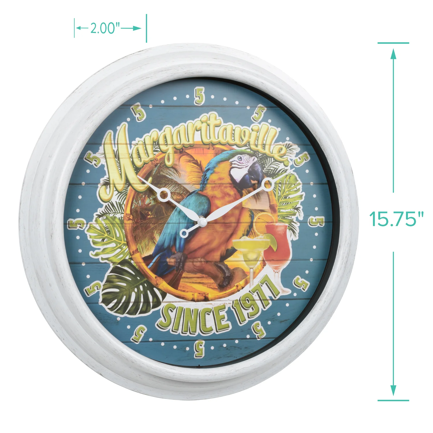 433-3841MV6 Margaritaville Indoor/Outdoor Wall Clock - Image 5