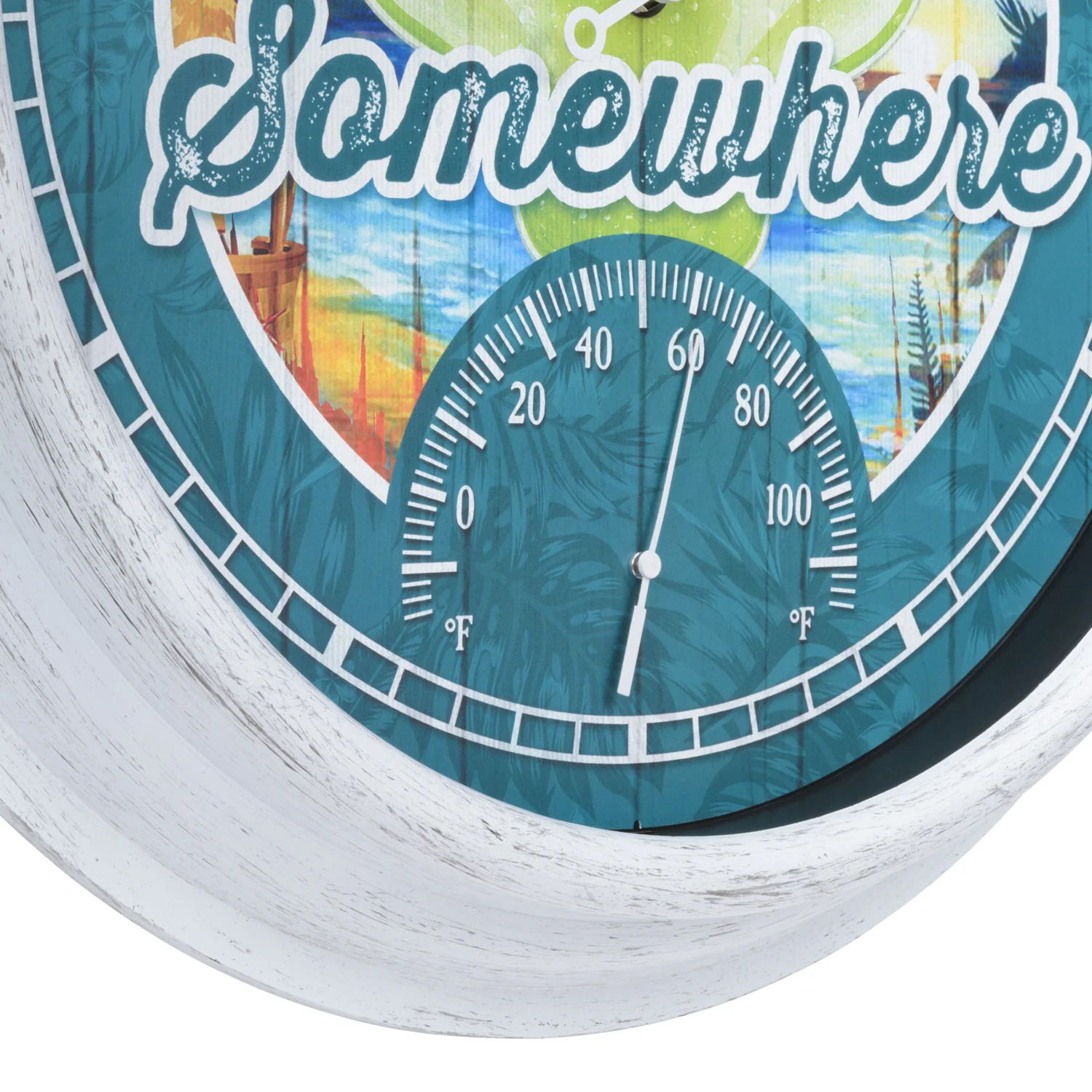 433-3841MV7T 15.75-inch Margaritaville Indoor/Outdoor Wall Clock w/ Temperature - Image 4