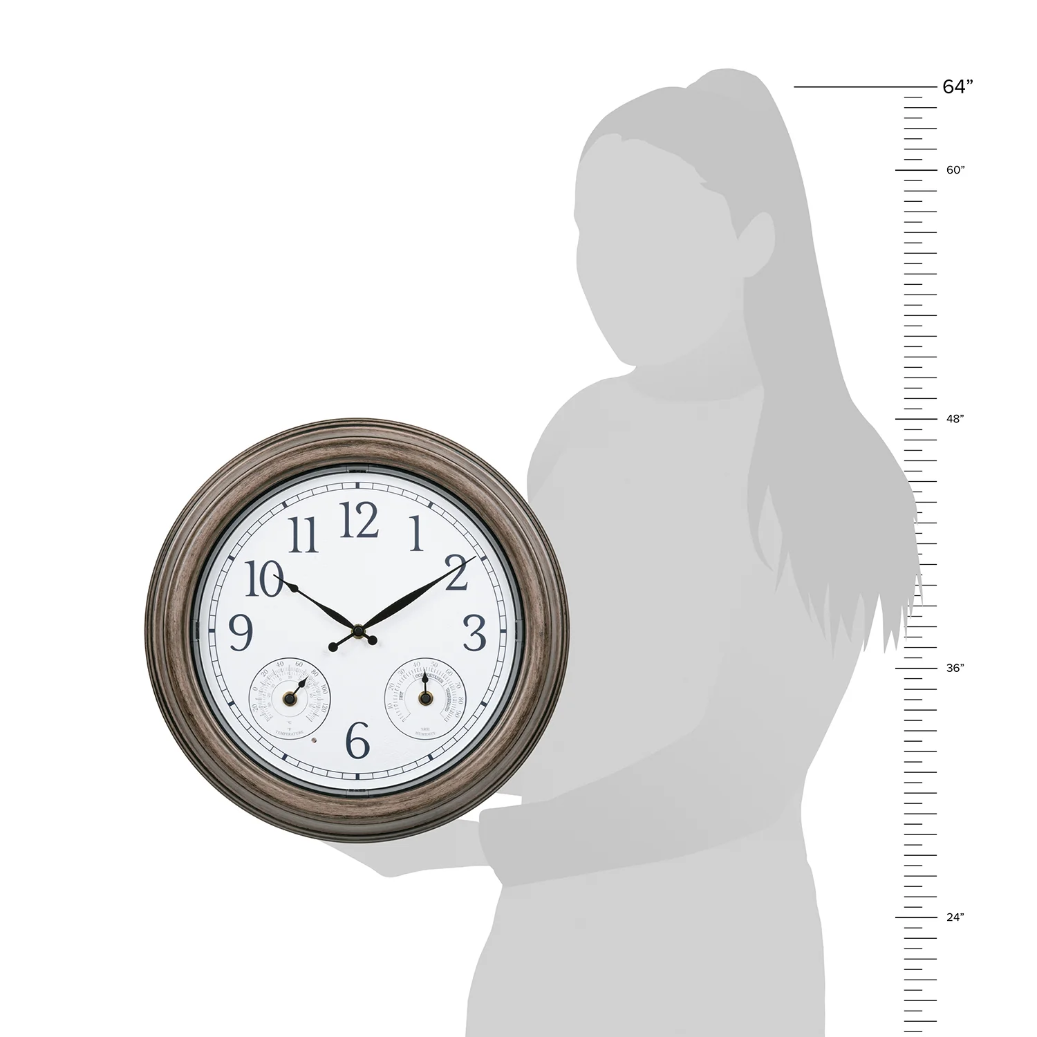 435-3239 15.5-inch Lighted Dial Clock with Temp and Humidity - Image 11