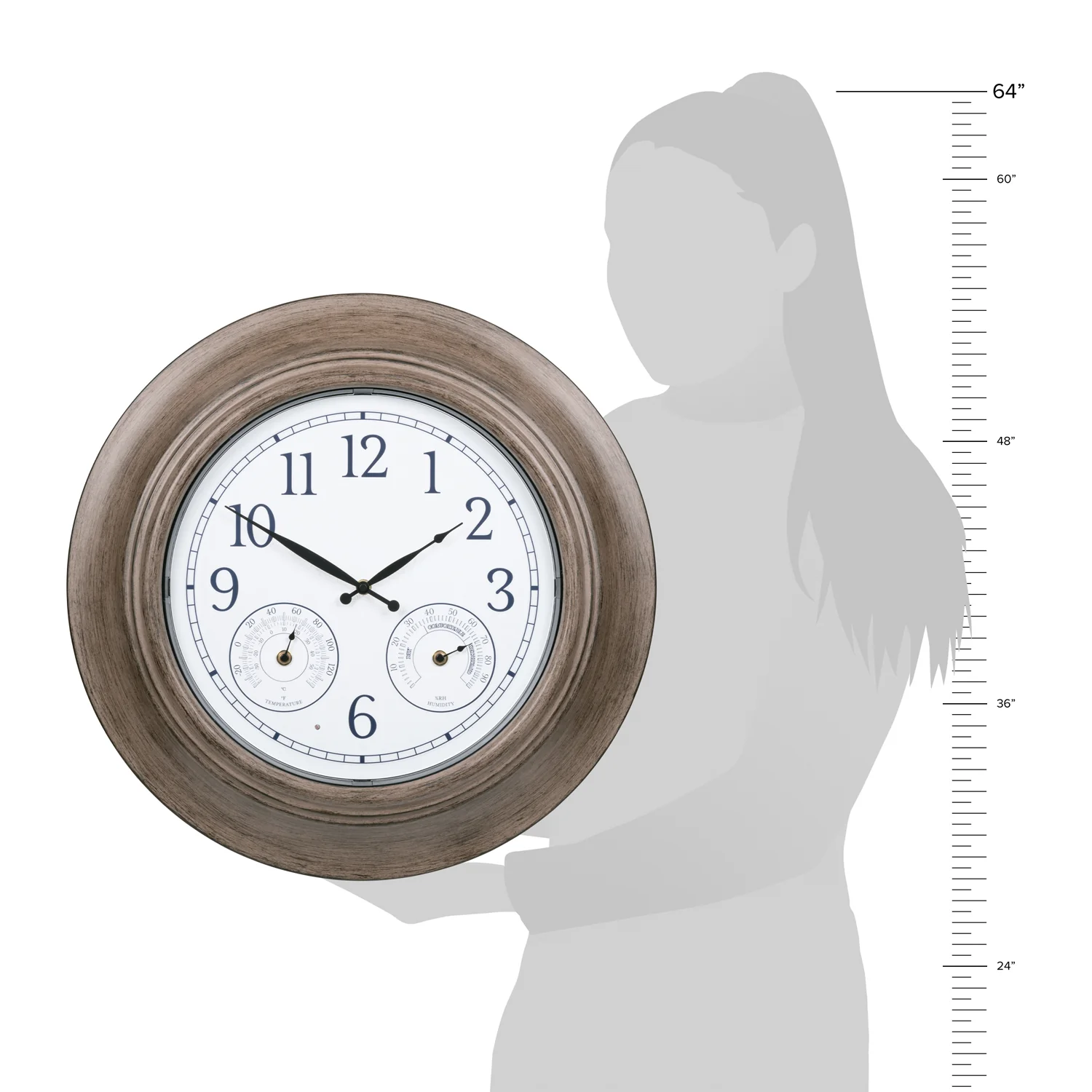 435-3256 21-inch In/Outdoor Wall Clock with Lighted Leaves - Image 11
