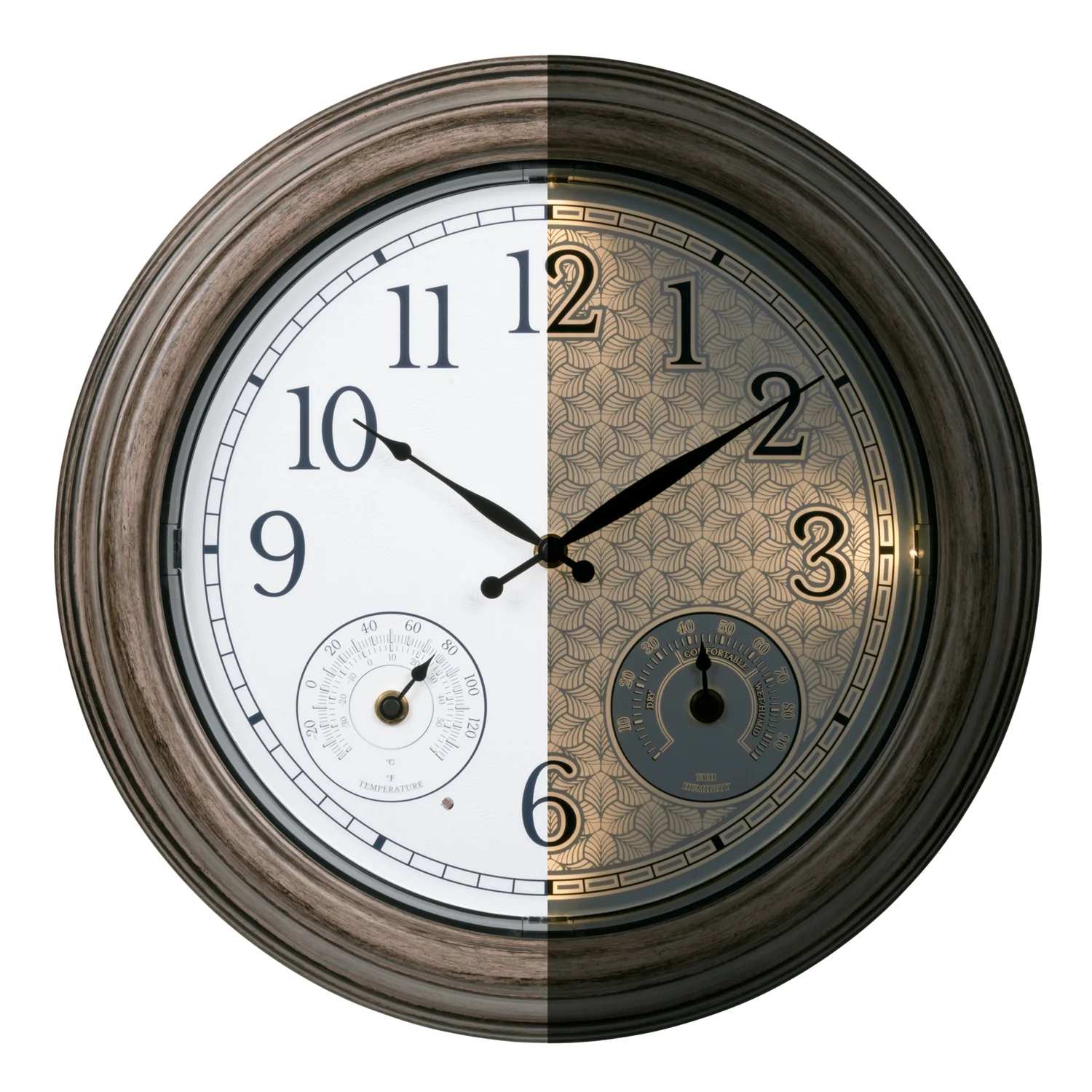 435-3256 21-inch In/Outdoor Wall Clock with Lighted Leaves - Image 12