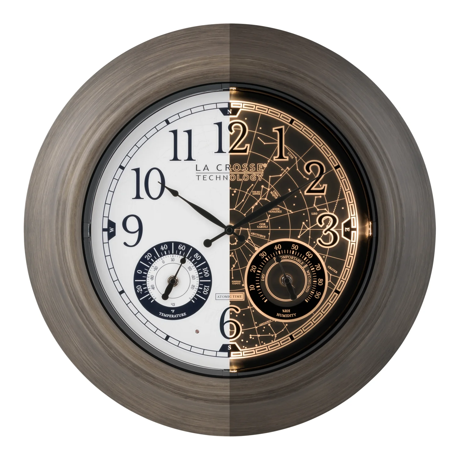 435-3256A-C 21-inch In/Outdoor Lighted Constellation Atomic Wall Clock