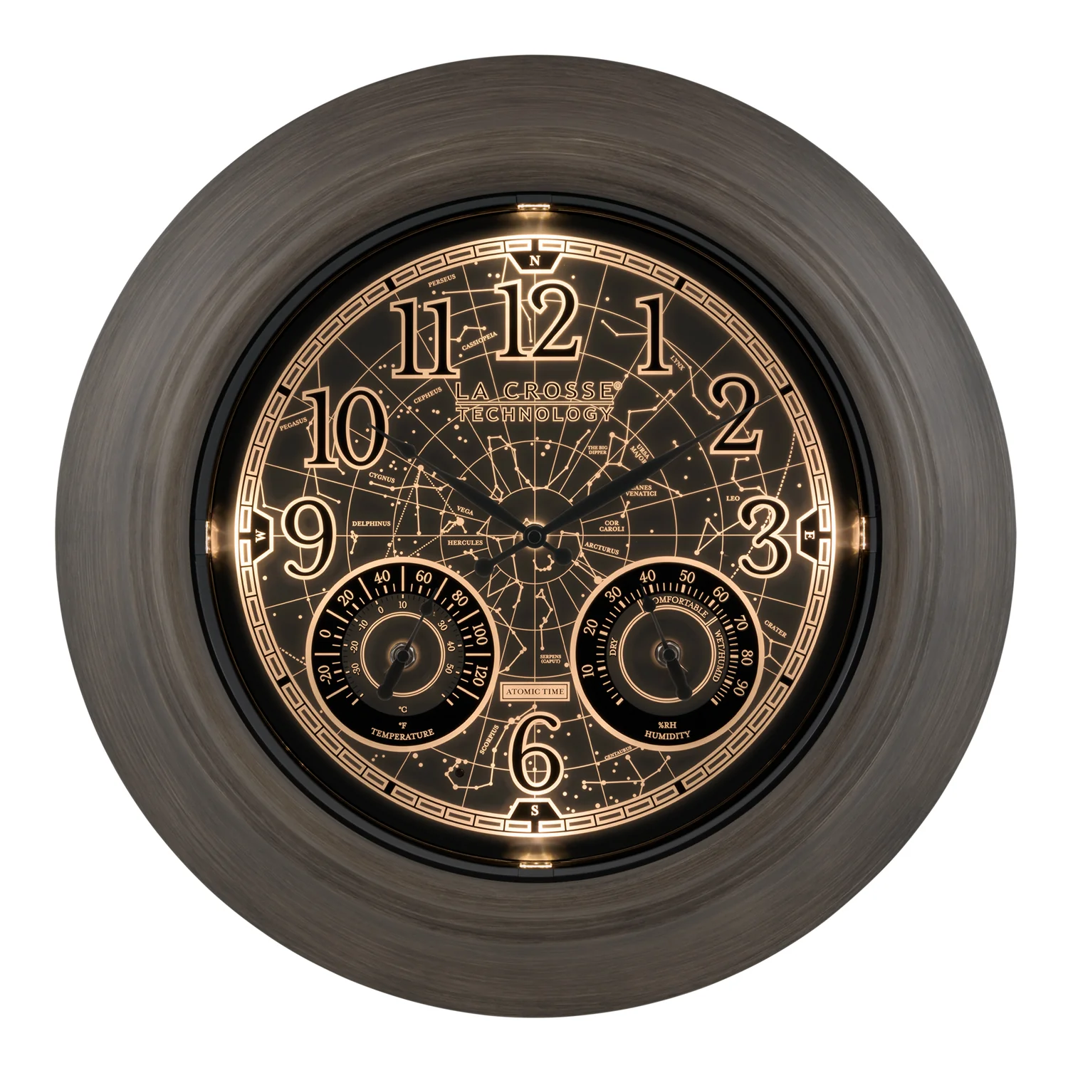 435-3256A-C 21-inch In/Outdoor Lighted Constellation Atomic Wall Clock - Image 3