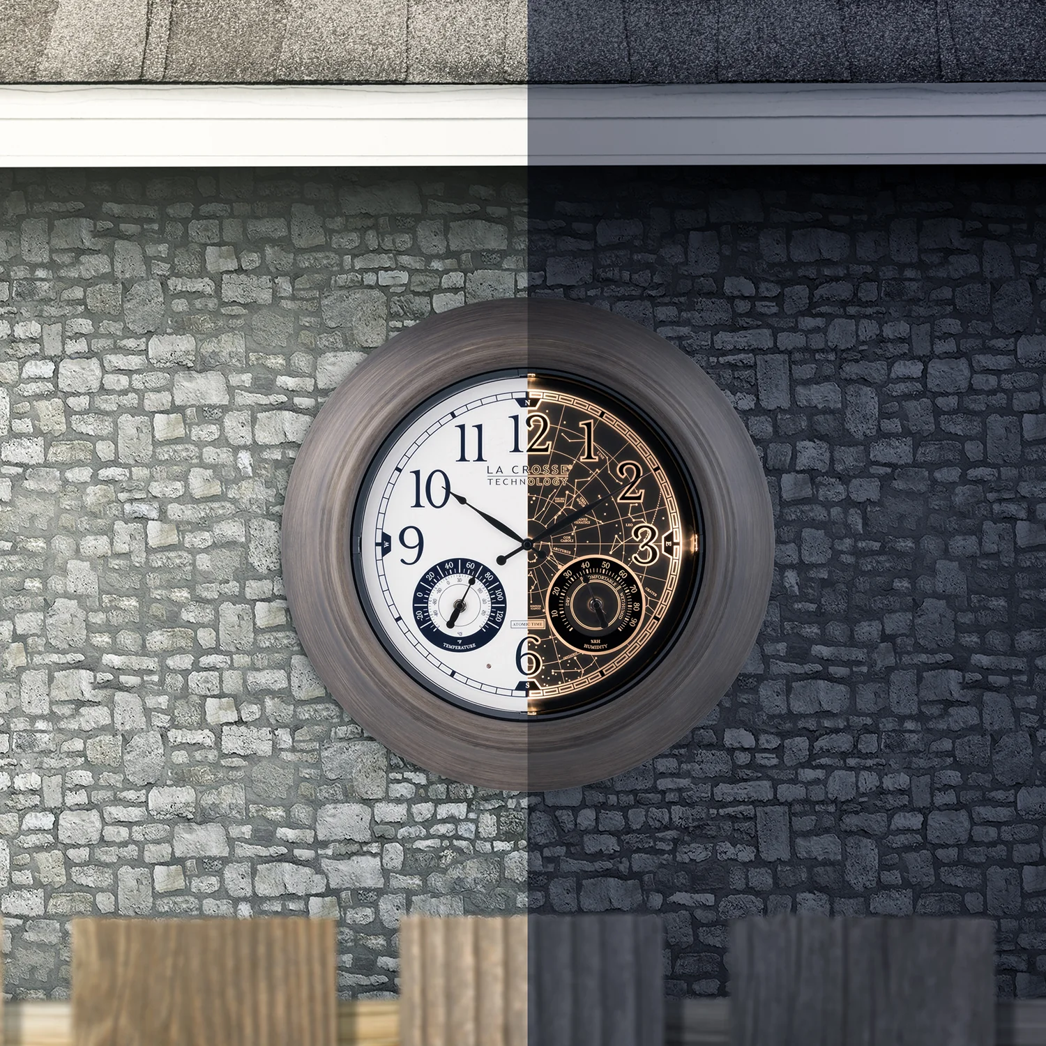 435-3256A-C 21-inch In/Outdoor Lighted Constellation Atomic Wall Clock - Image 7