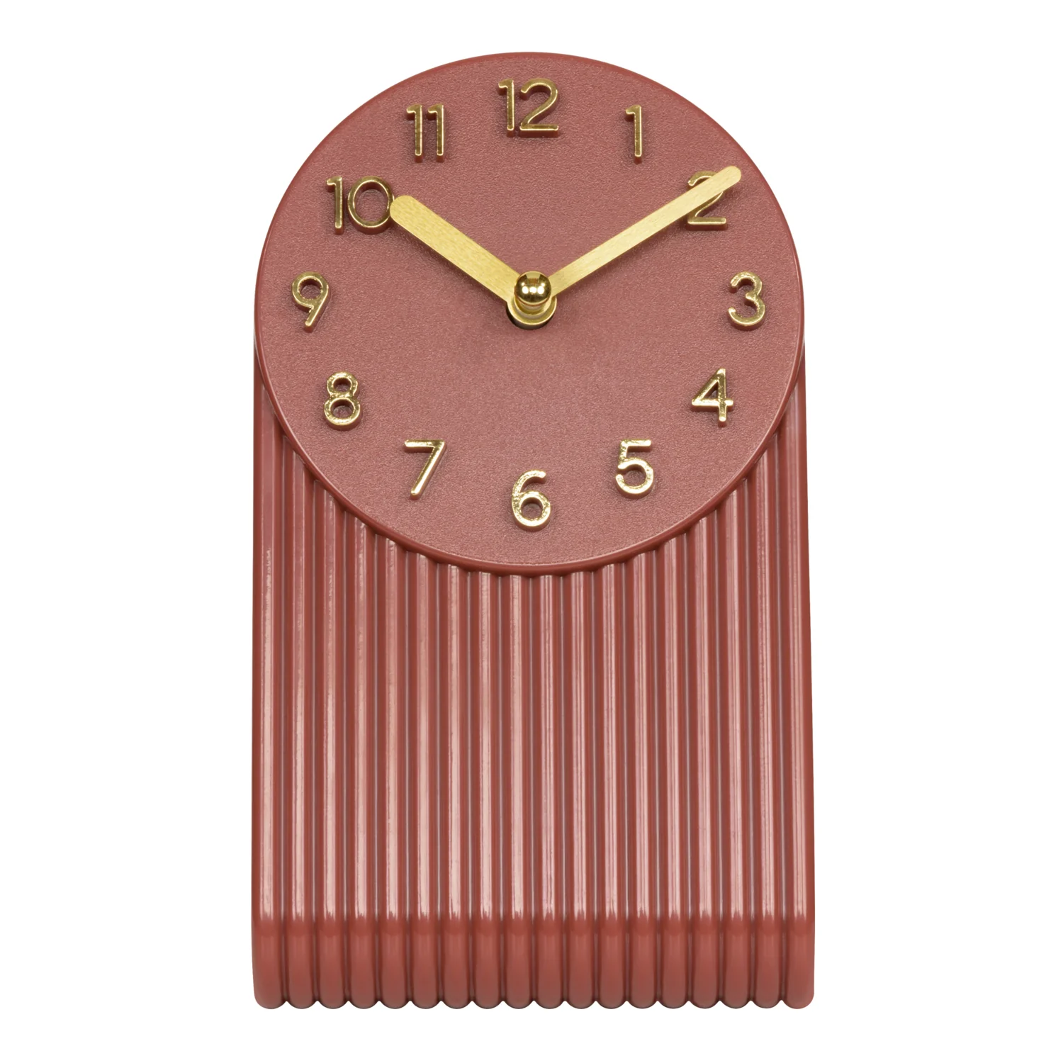 437-3015BR Grooves Tabletop Clock - Brick Red - Image 3