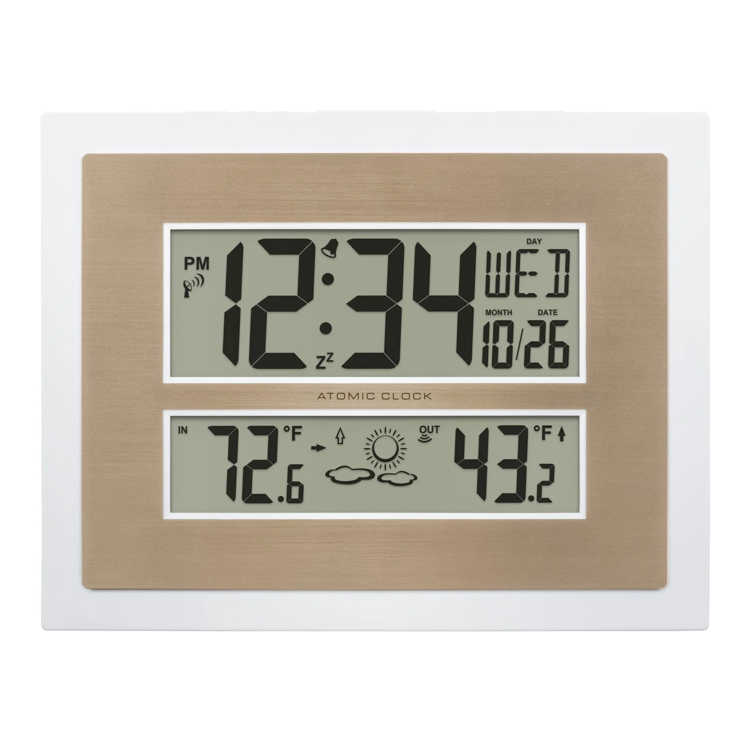 512-1422WH Atomic Digital Wall Clock