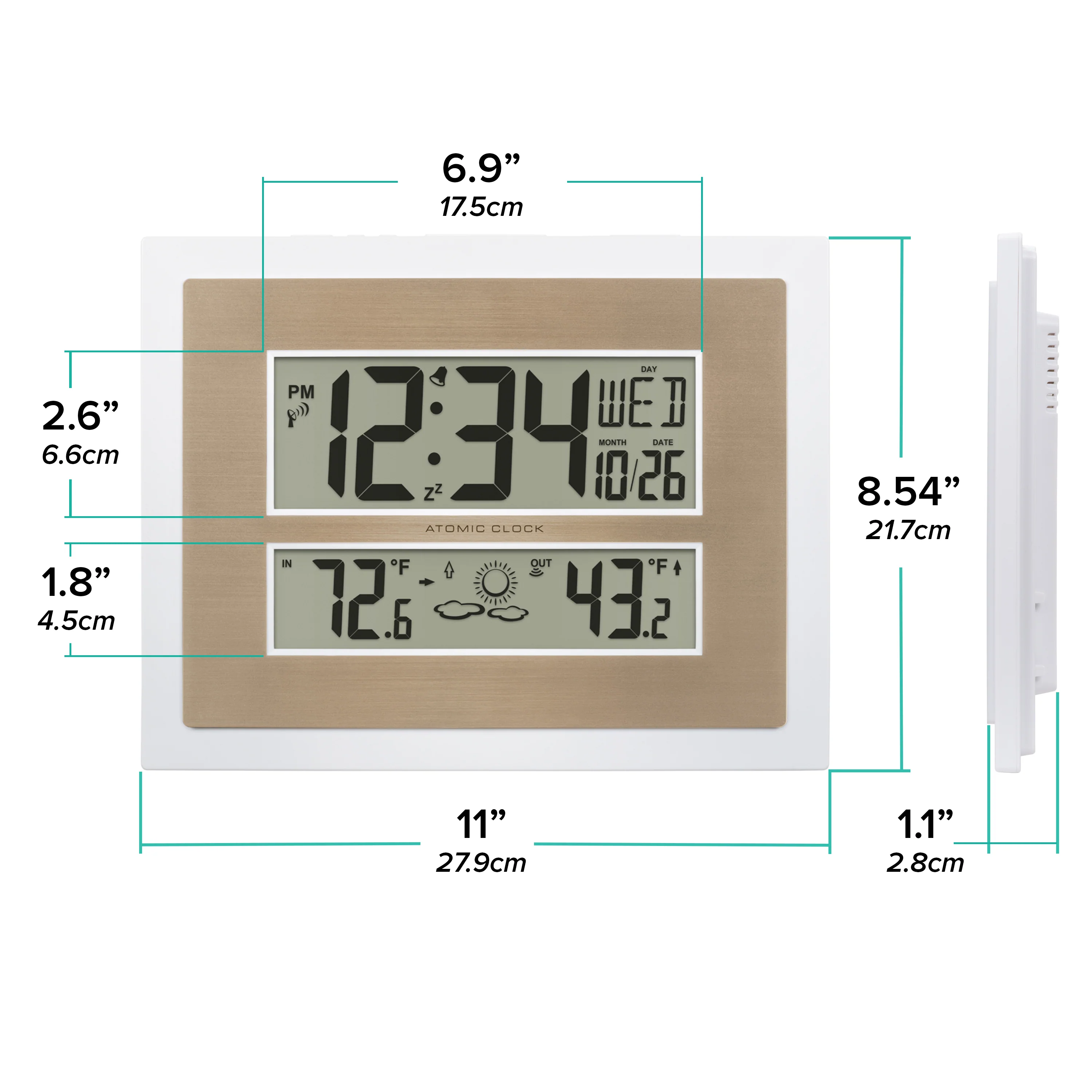 512-1422WH Atomic Digital Wall Clock - Image 7