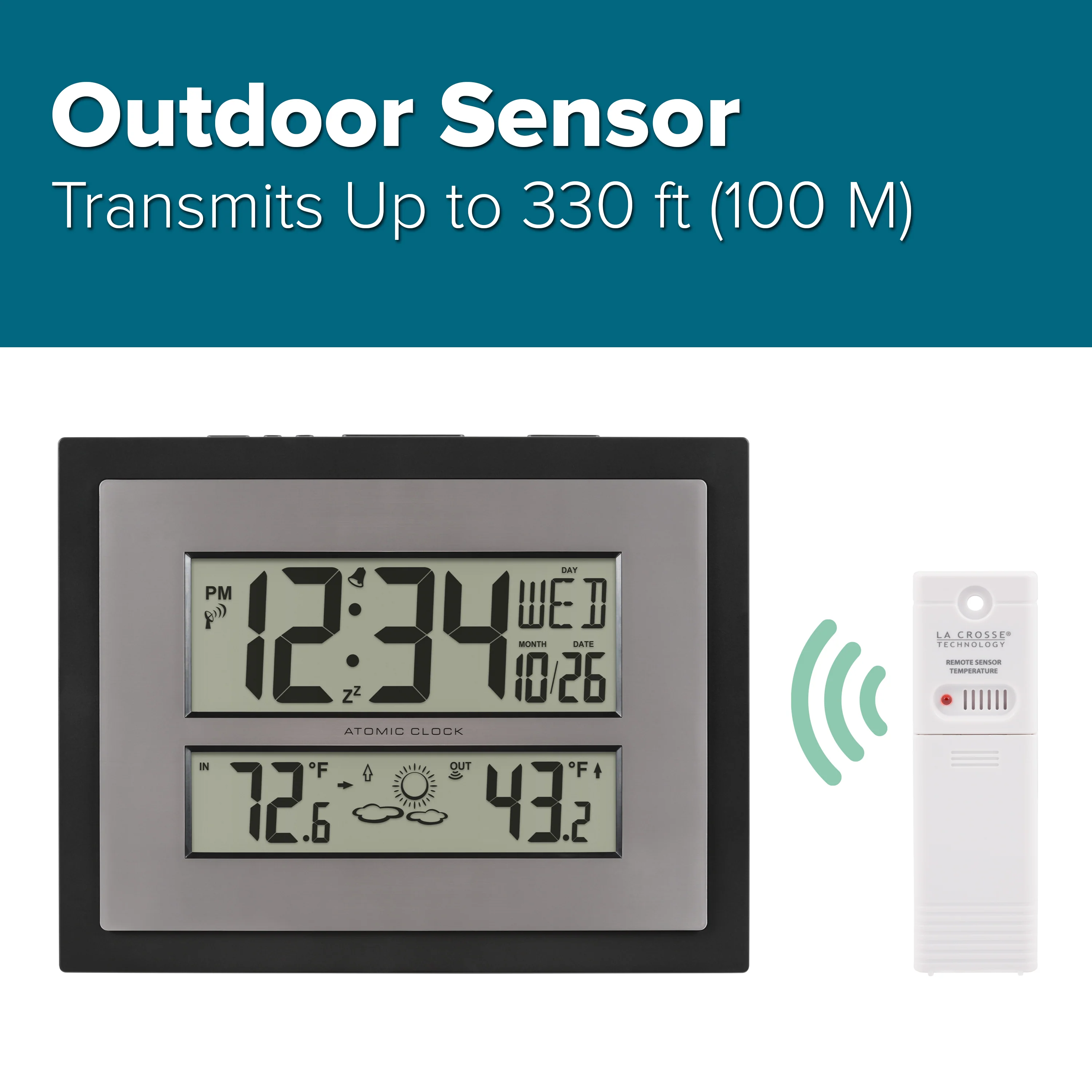 512-65937 Atomic Digital Wall Clock - Image 3