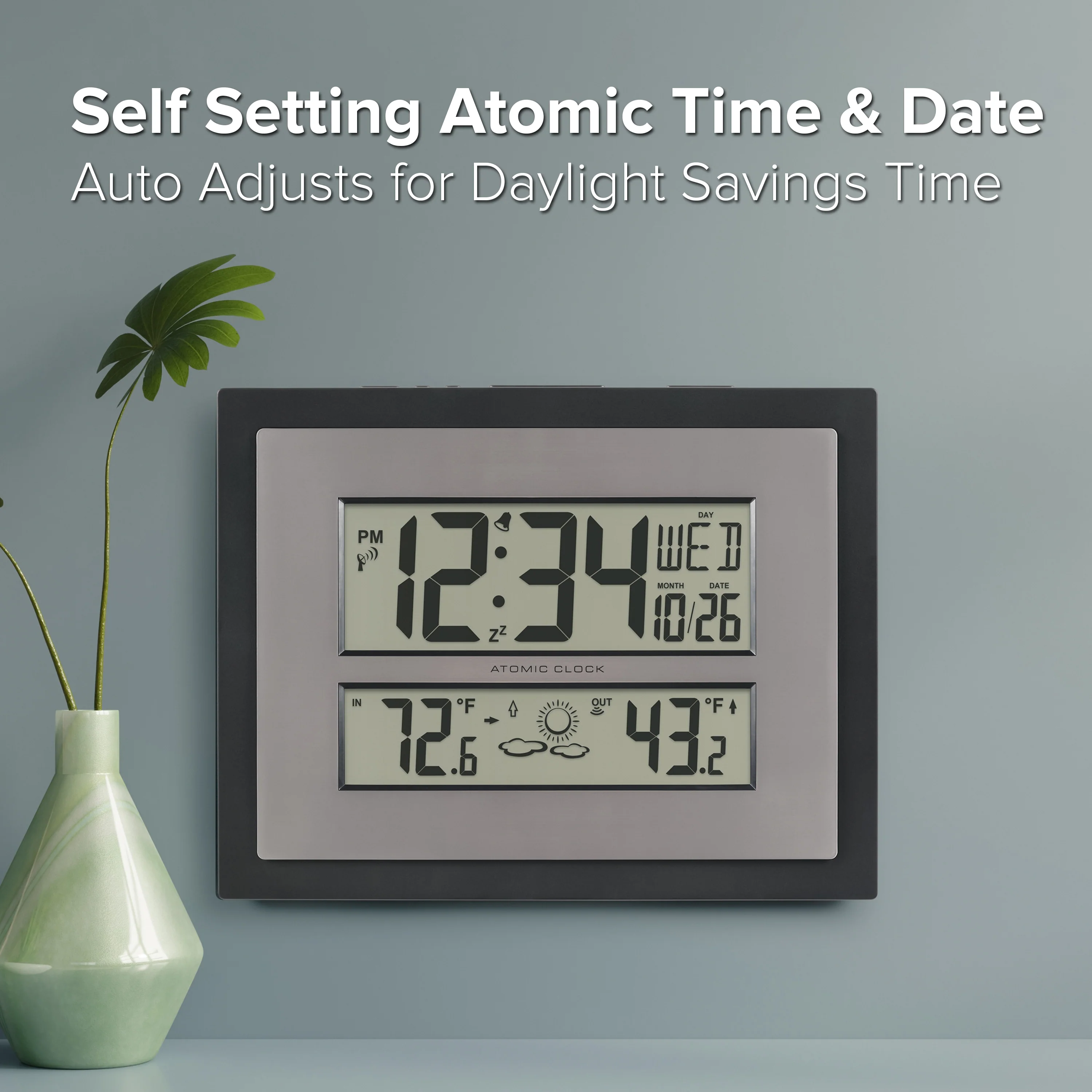 512-65937 Atomic Digital Wall Clock - Image 4