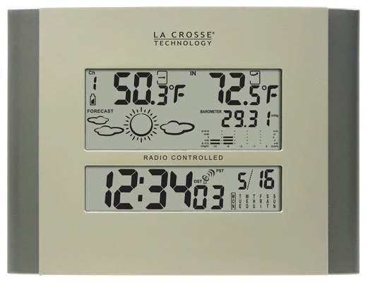 Atomic Digital Wall Clock with Forecast and Weather