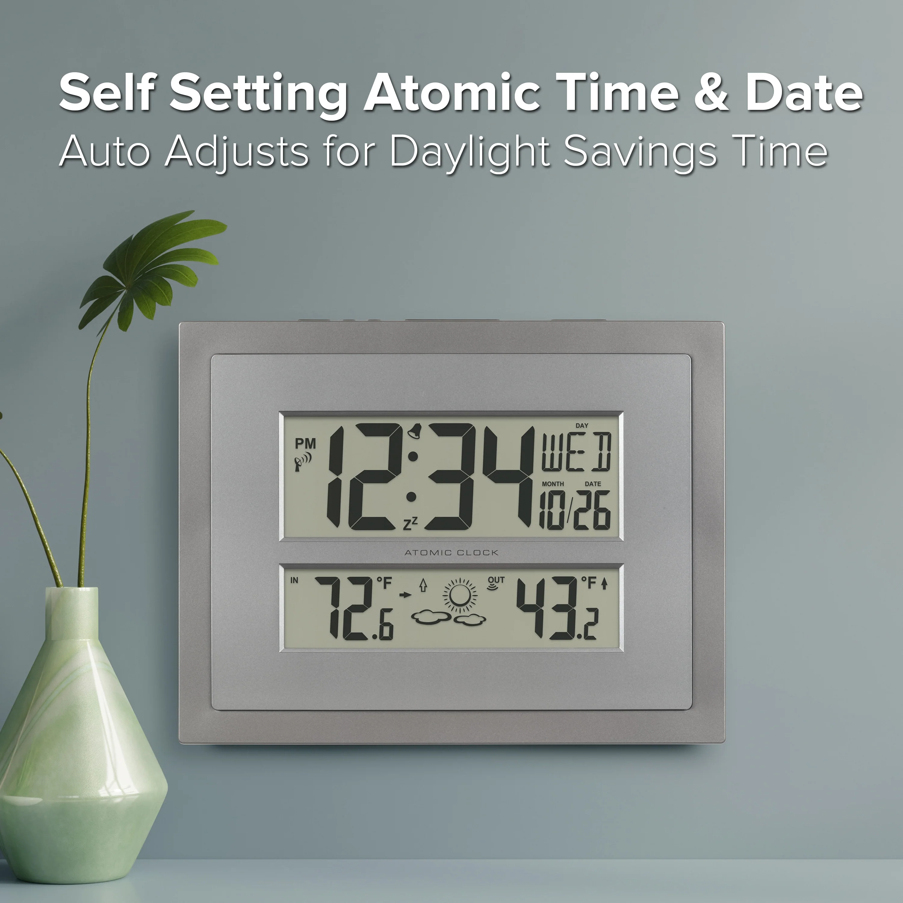512-85937 Atomic Digital Wall Clock - Image 4