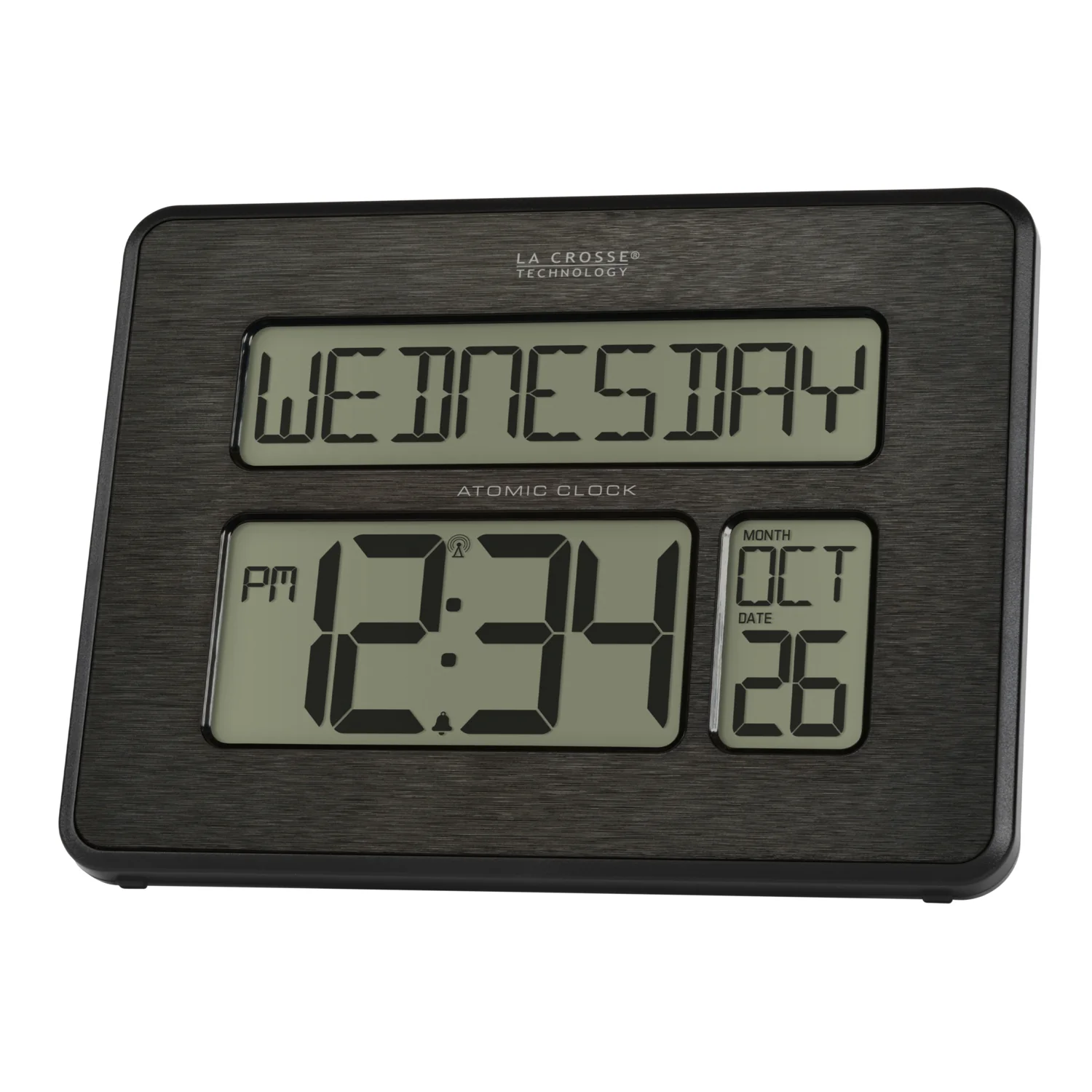 513-1419C Atomic Digital Wall Clock with Calendar and Indoor Temperature - Image 2