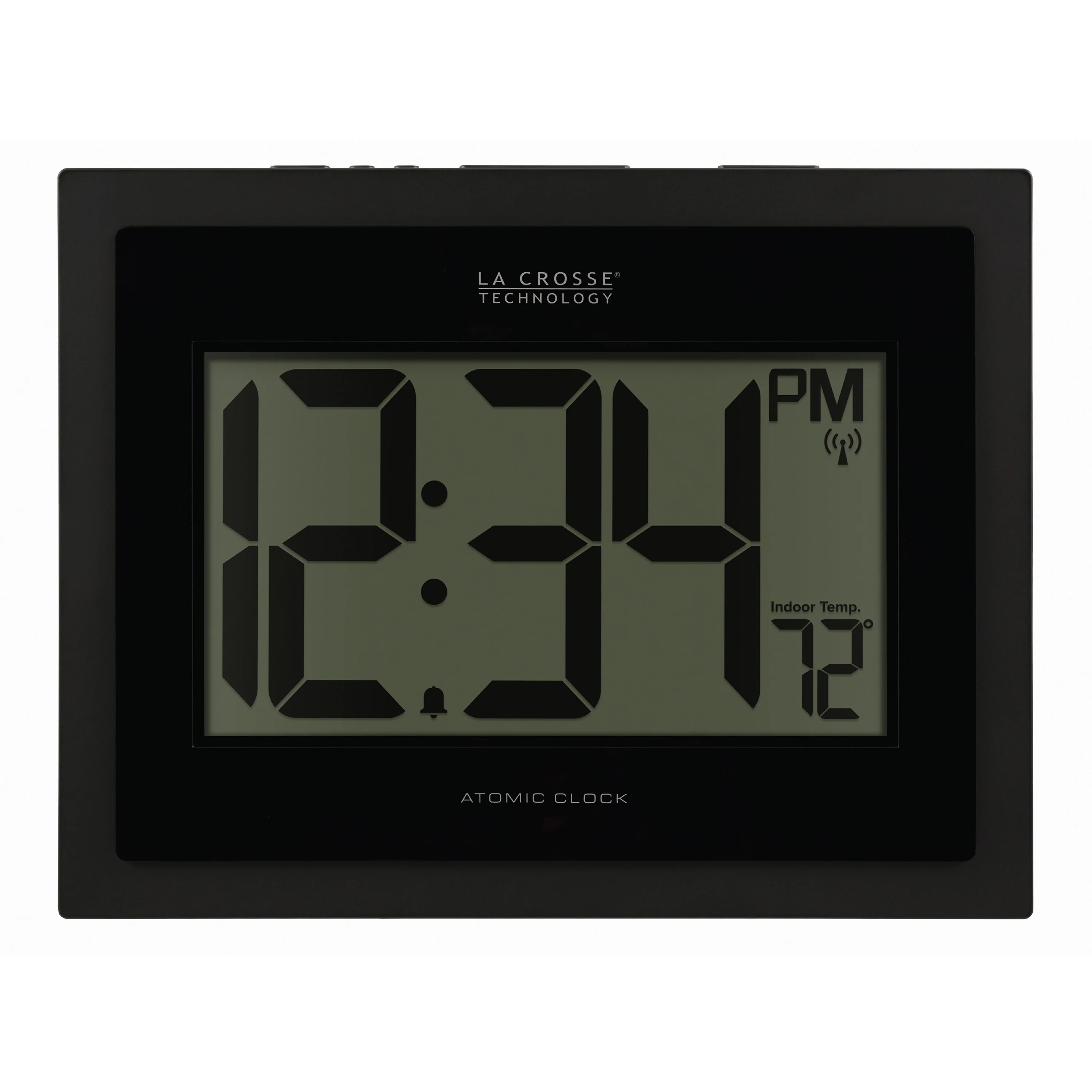 513-1422 Atomic Digital Wall Clock with Indoor Temp and Time Advance