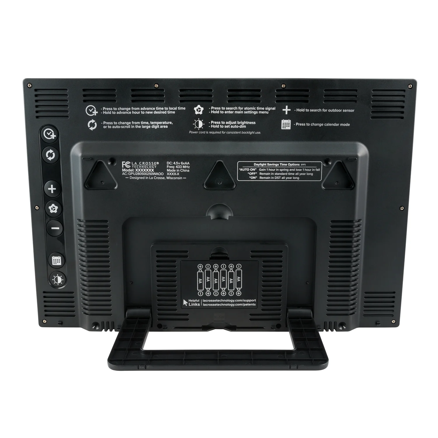 513-1429TH Jumbo Atomic Wall Clock with Outdoor Temp and Humidity - Image 5