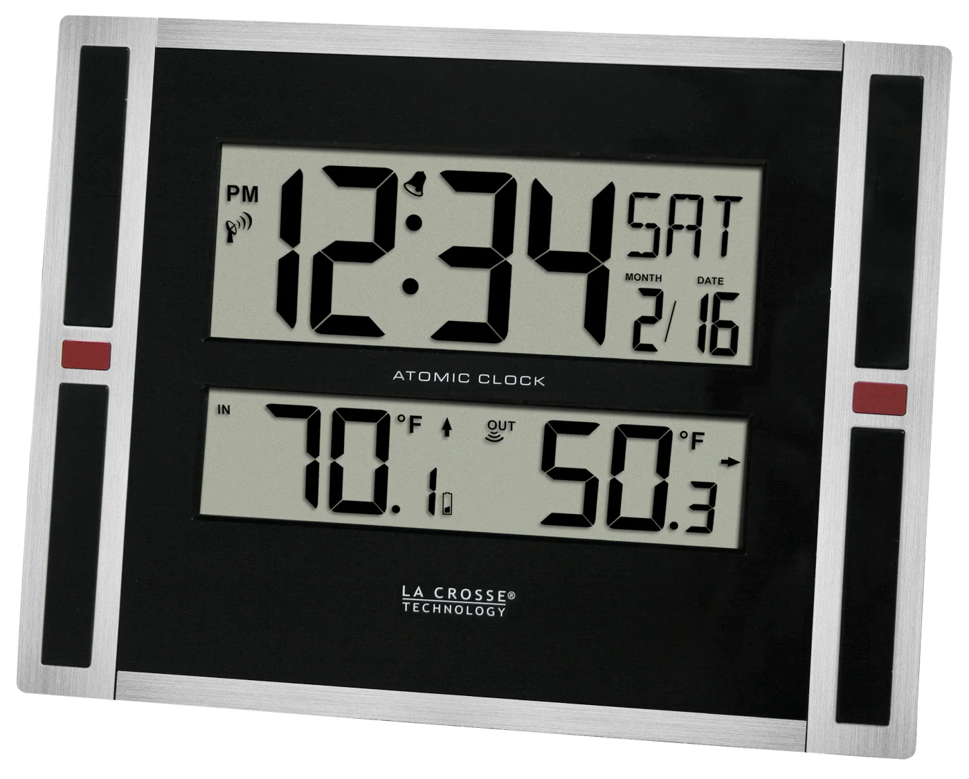 513-149V2 Atomic Digital Wall Clock with Indoor/Outdoor Temperature - Image 4