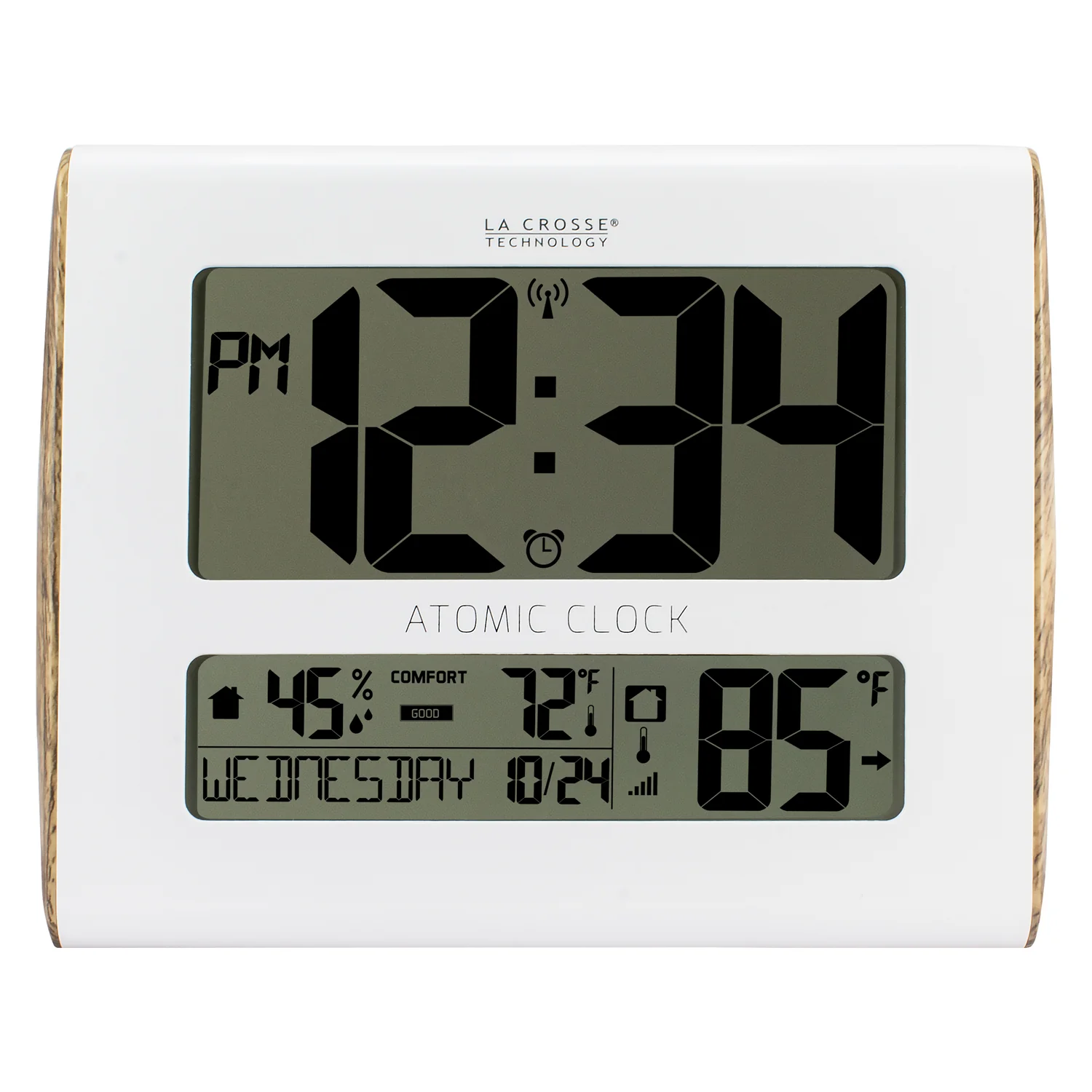 513-1919 Atomic Digital Wall Clock with Indoor/Outdoor Temperature and Indoor Humidity